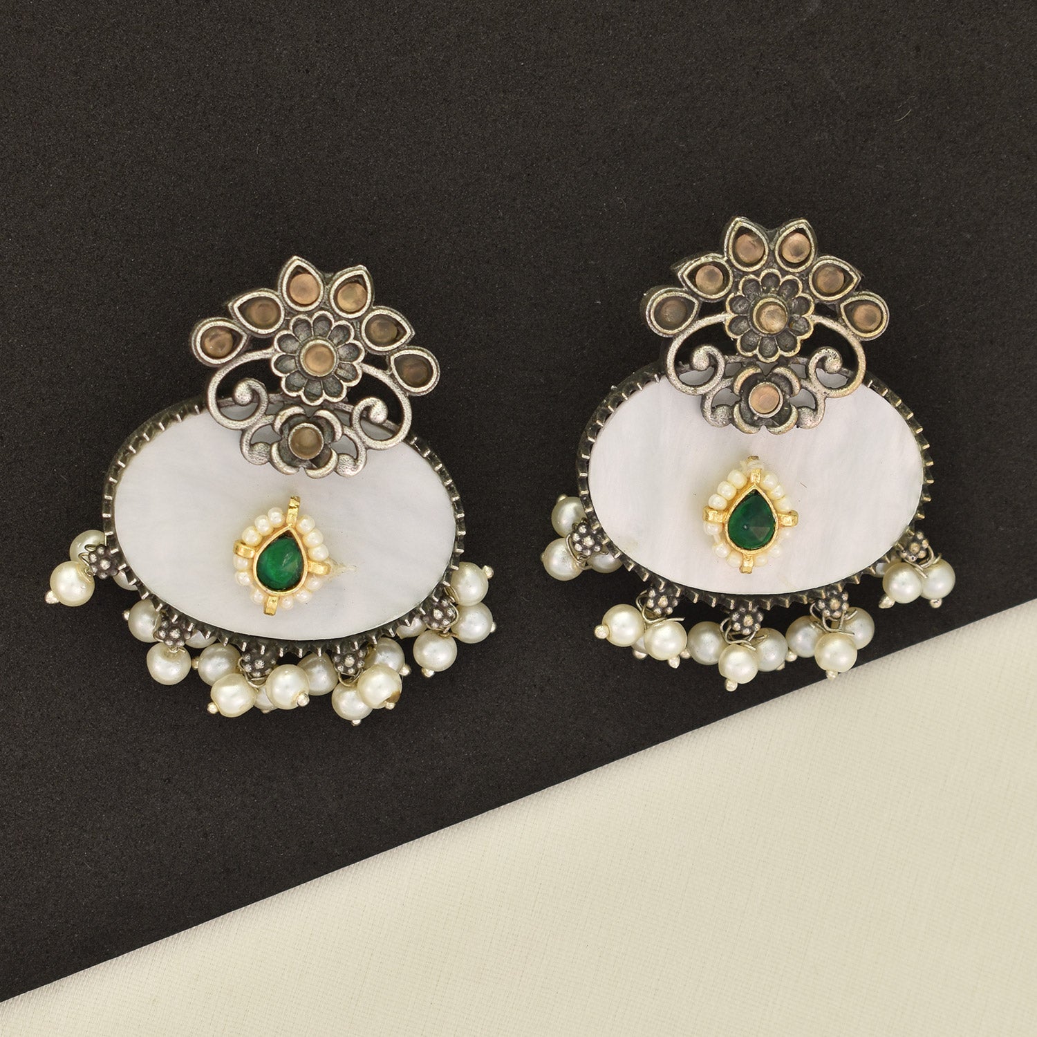 Ivani Oxidised Earrings