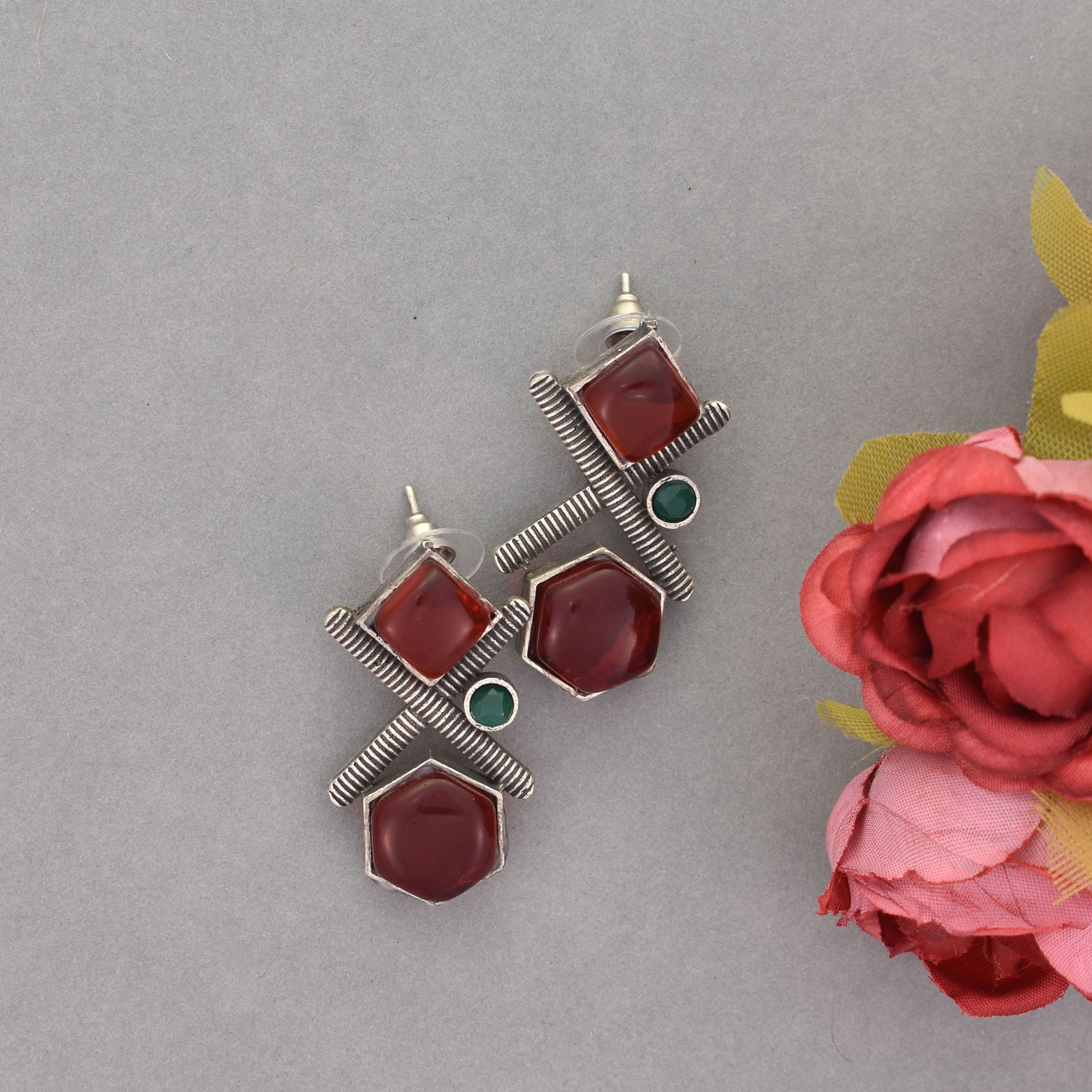 Aveline Oxidised Earrings