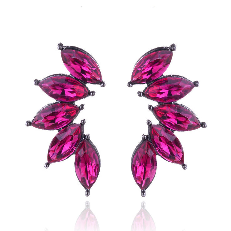 Ivy Ruby Leaf Earrings
