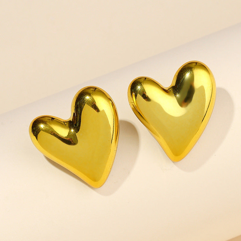 Cora Gold Heart Stud Earrings