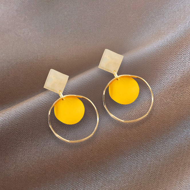 Winona Sunshine Circle Drop Earrings