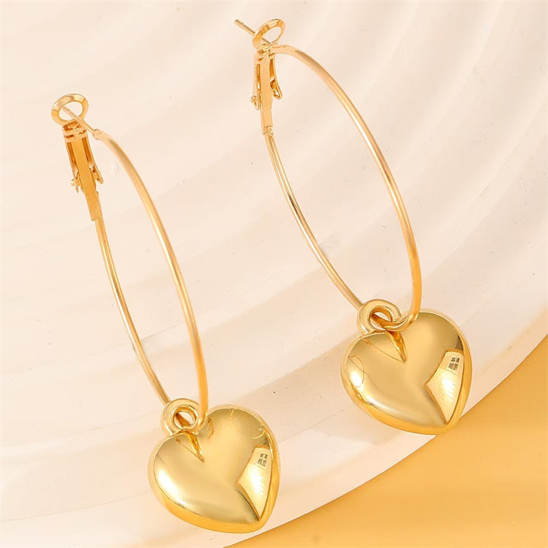 Isabella Golden Heart Hoop Earrings