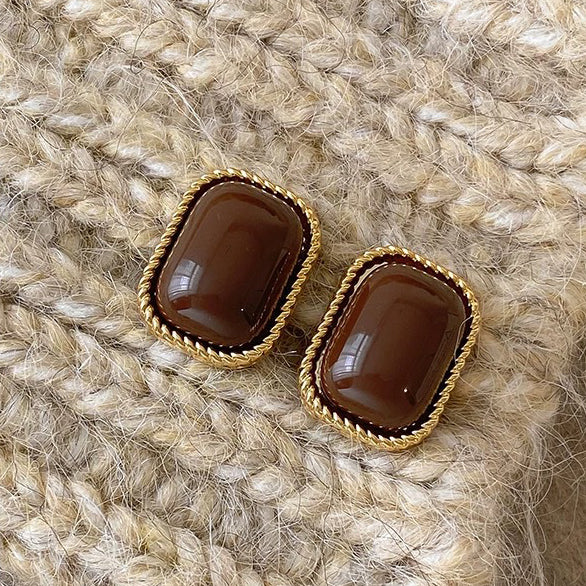Emma Mocha Stud Earrings