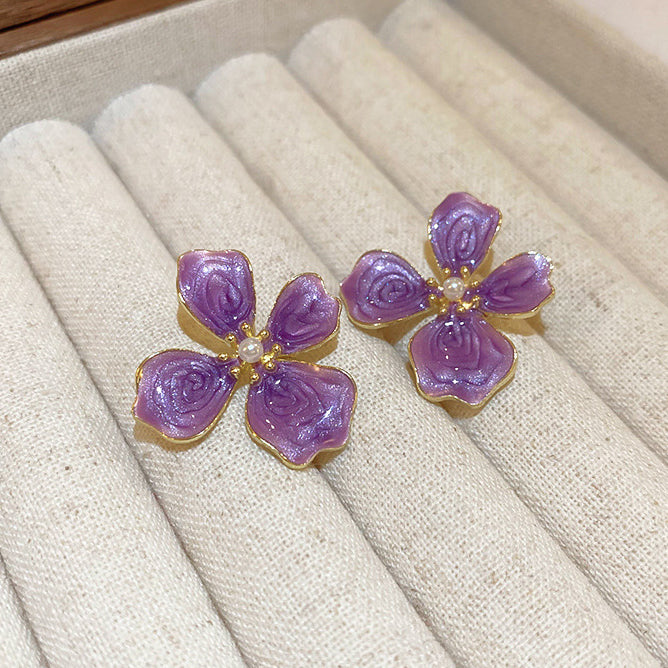 Grace Lilac Bloom Stud Earrings