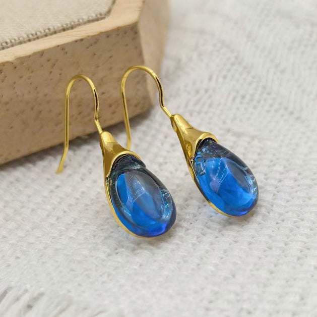 Liora Blue Drop Minimal Earrings