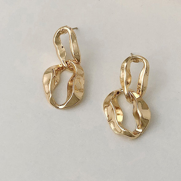 Evelyn Linked Gold Drop Earrings