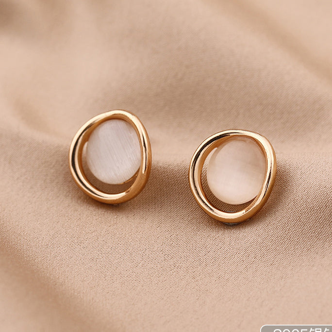 Erina Ivory Oval Stud Earrings
