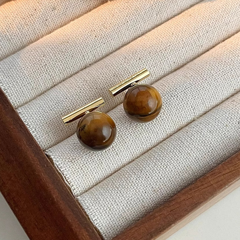 Nora Amber Bar Stud Earrings