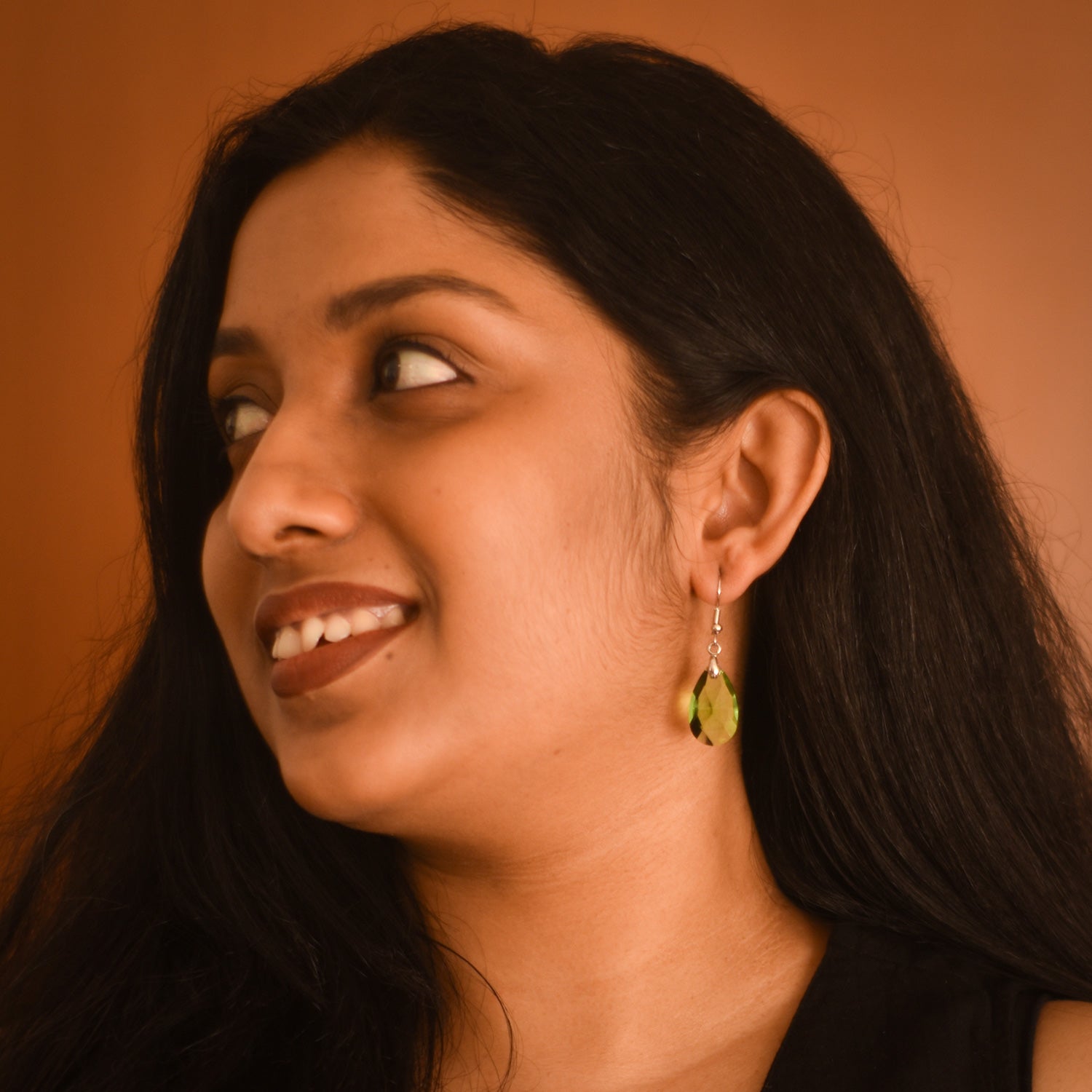 Elara Light Green Drop Earrings