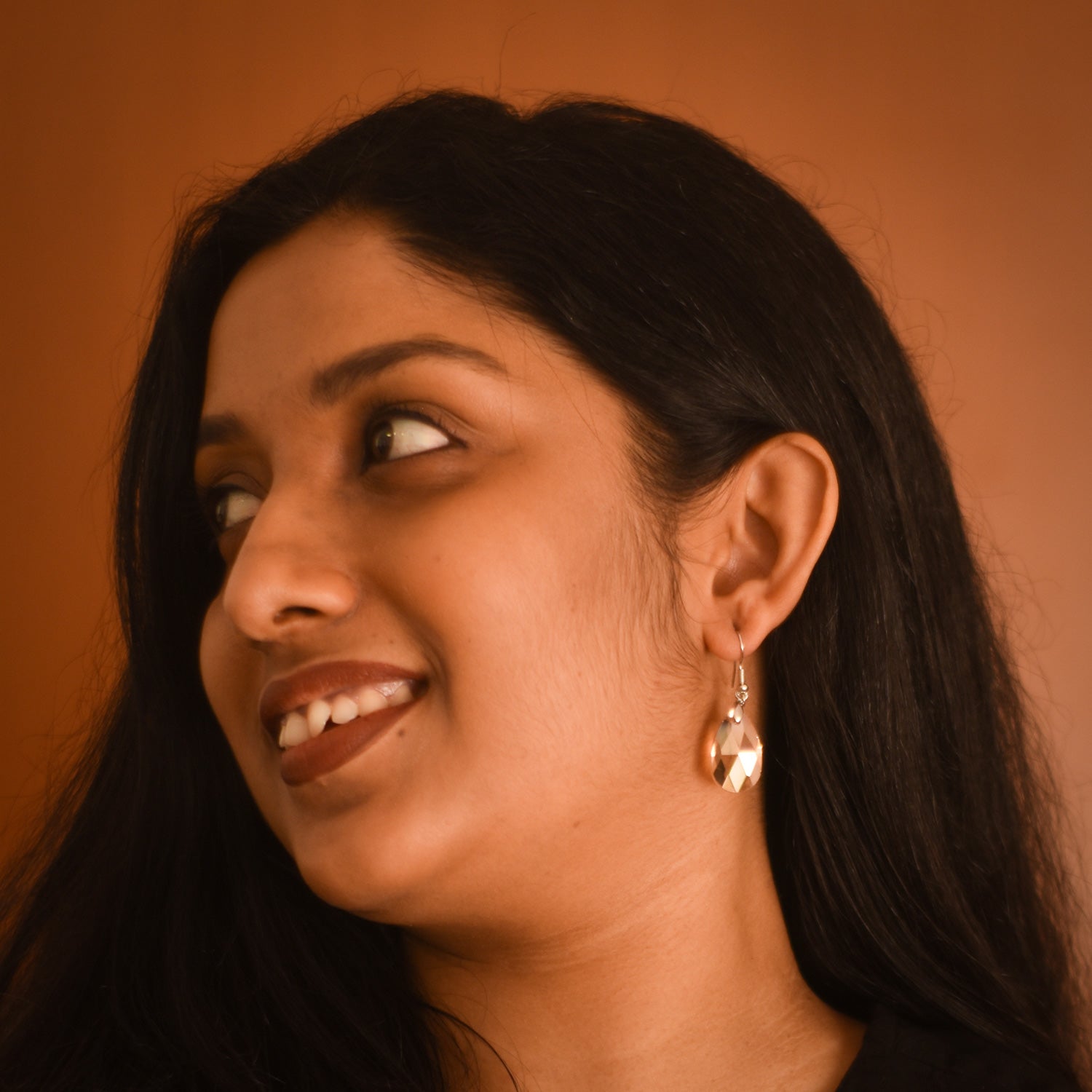 Elara Orange Drop Earrings