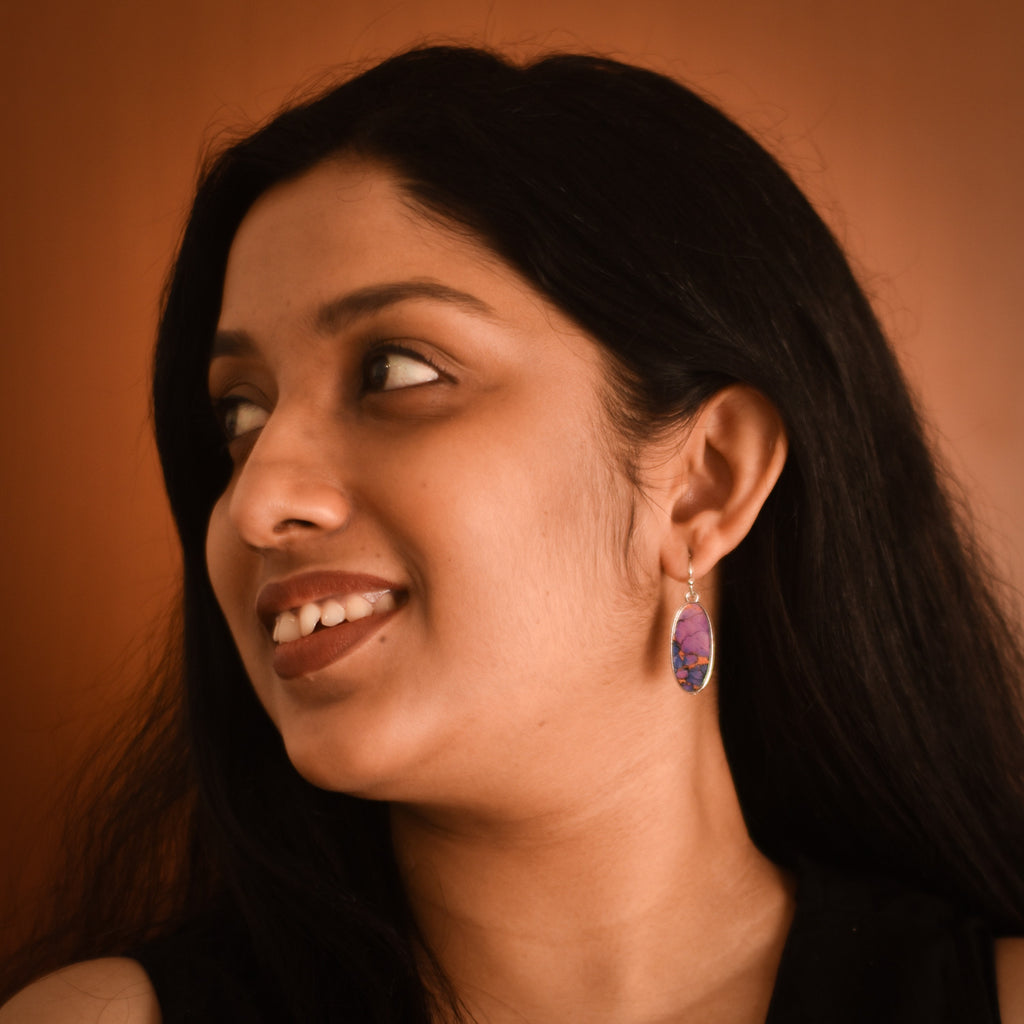 Faye Violet Stone Drop Earrings