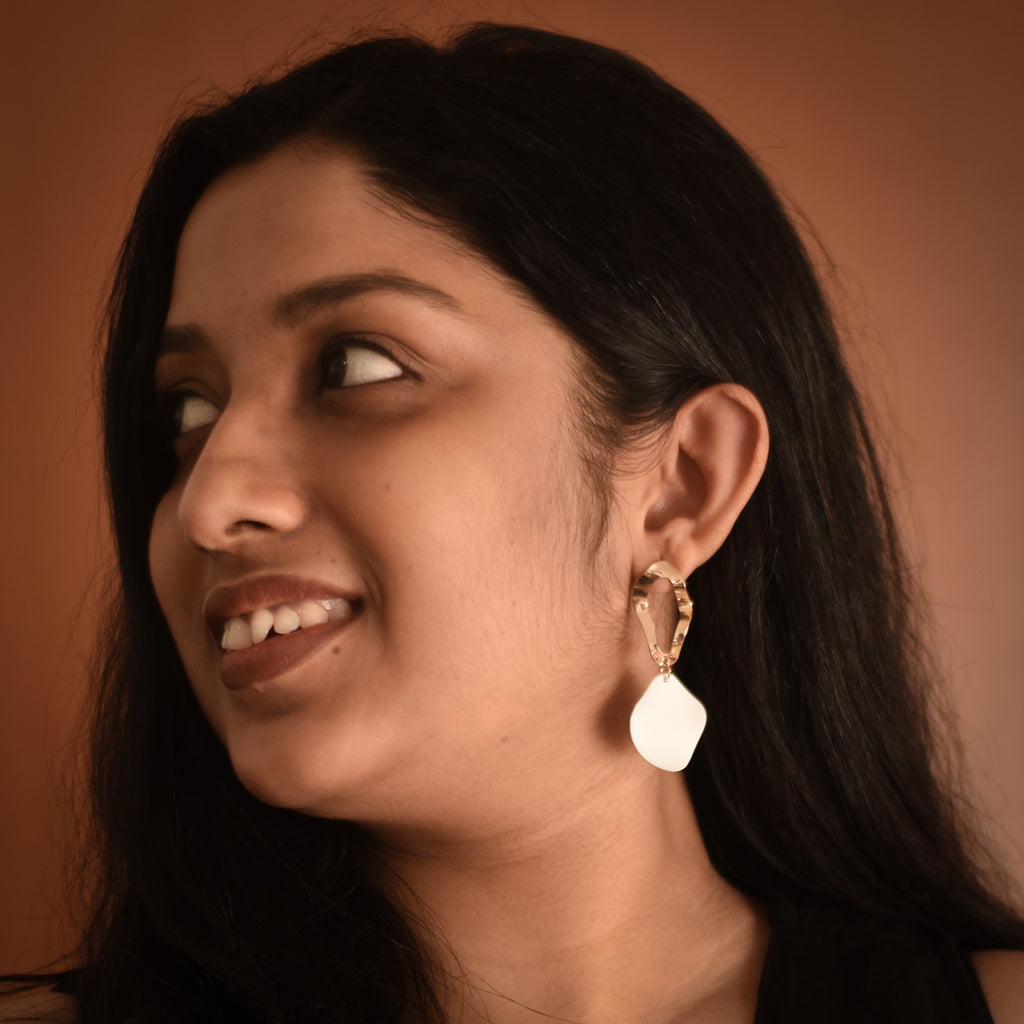 Sophie White Drop Earrings