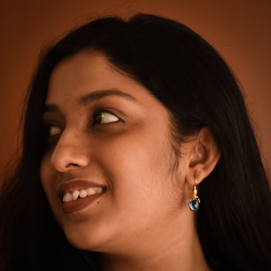 Liora Blue Drop Minimal Earrings