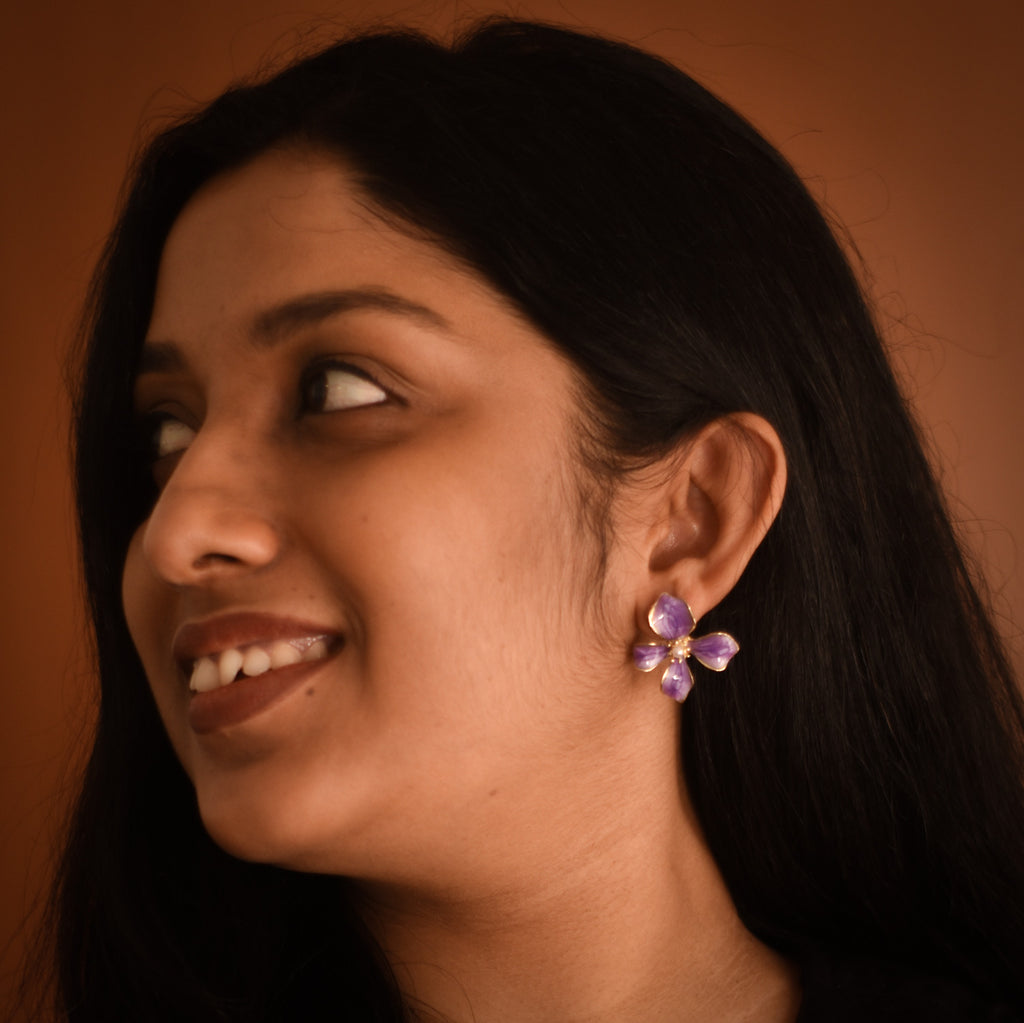 Grace Lilac Bloom Stud Earrings