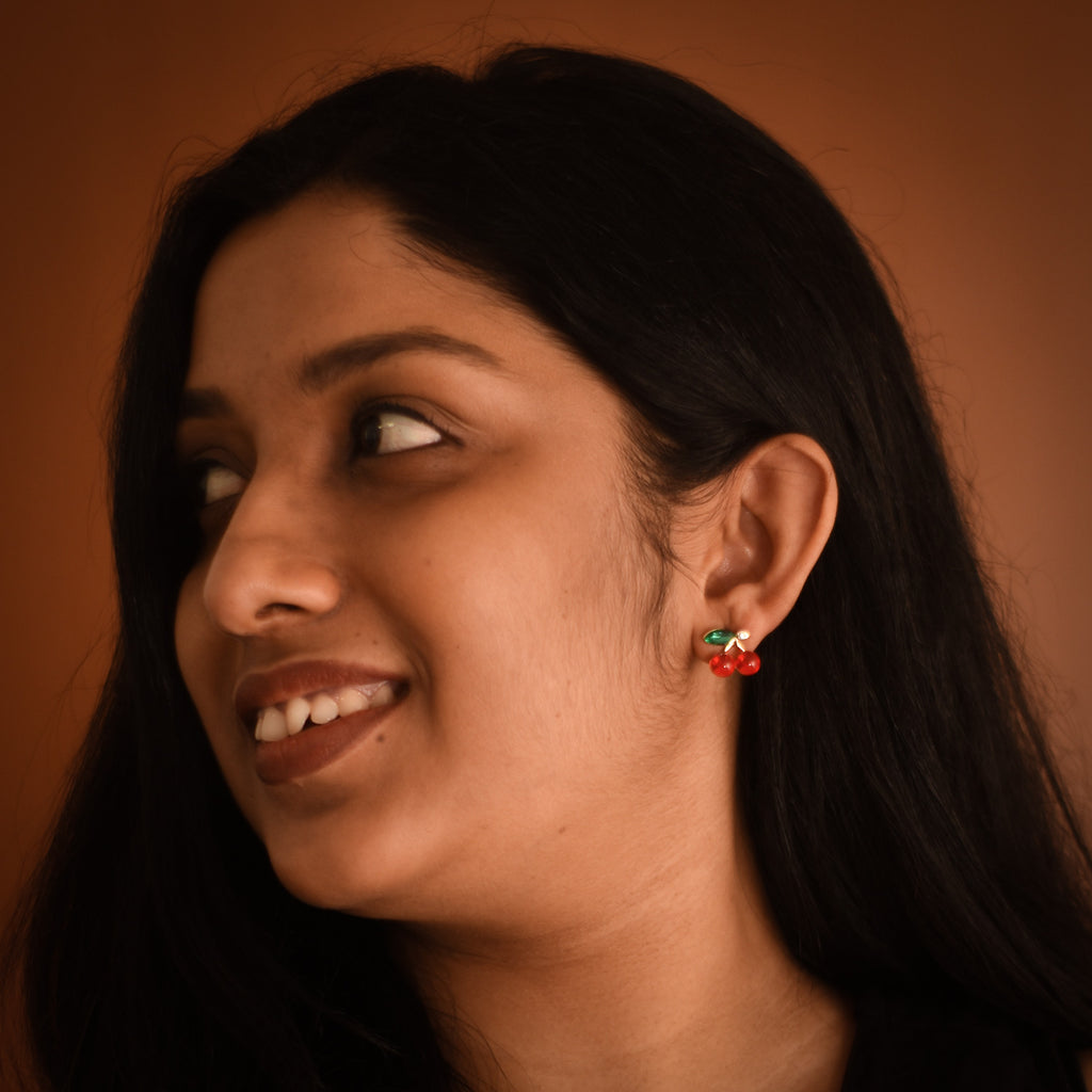 Amelia Cherry Stud Earrings