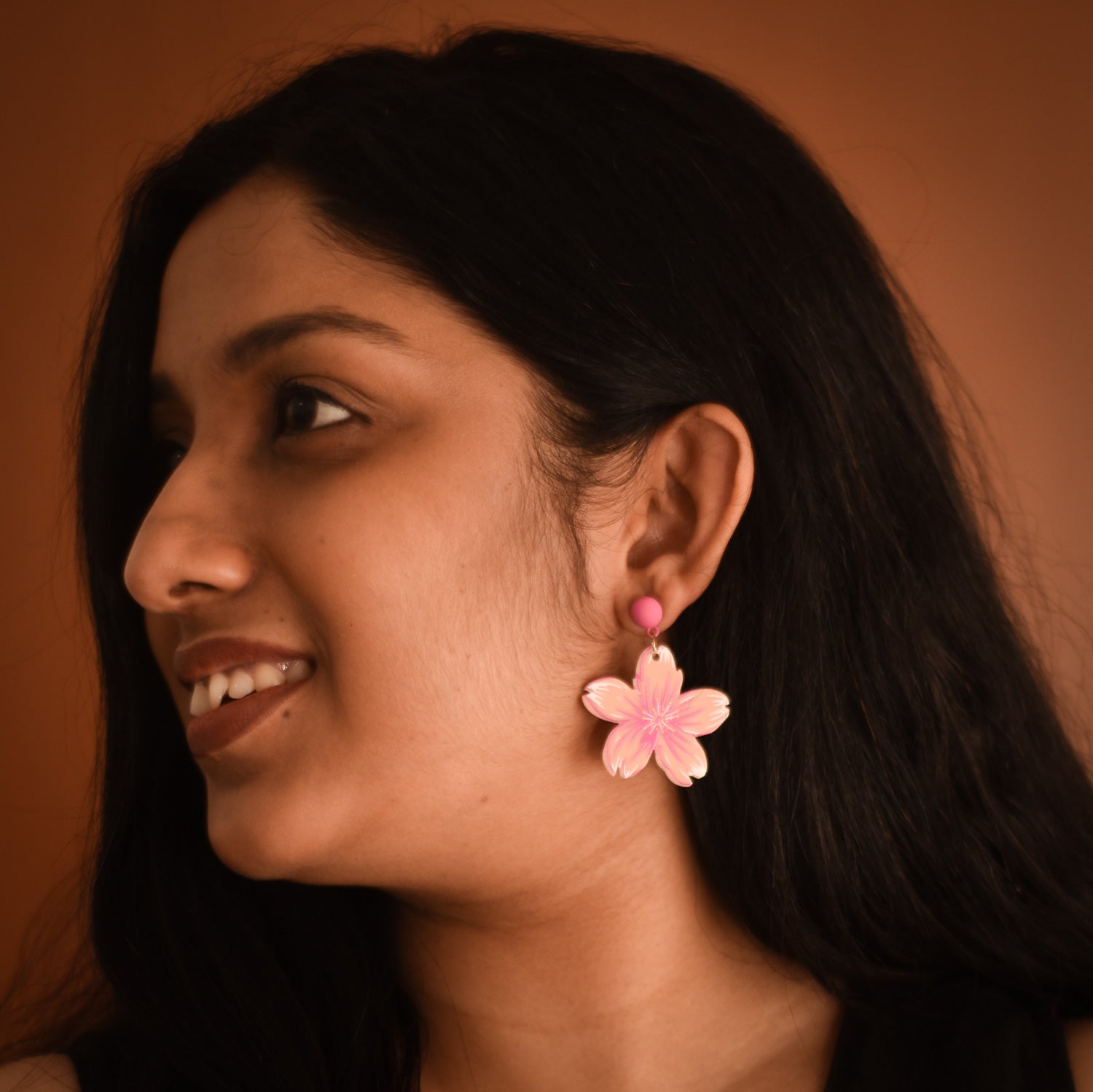 Sage Pink Blossom Earrings
