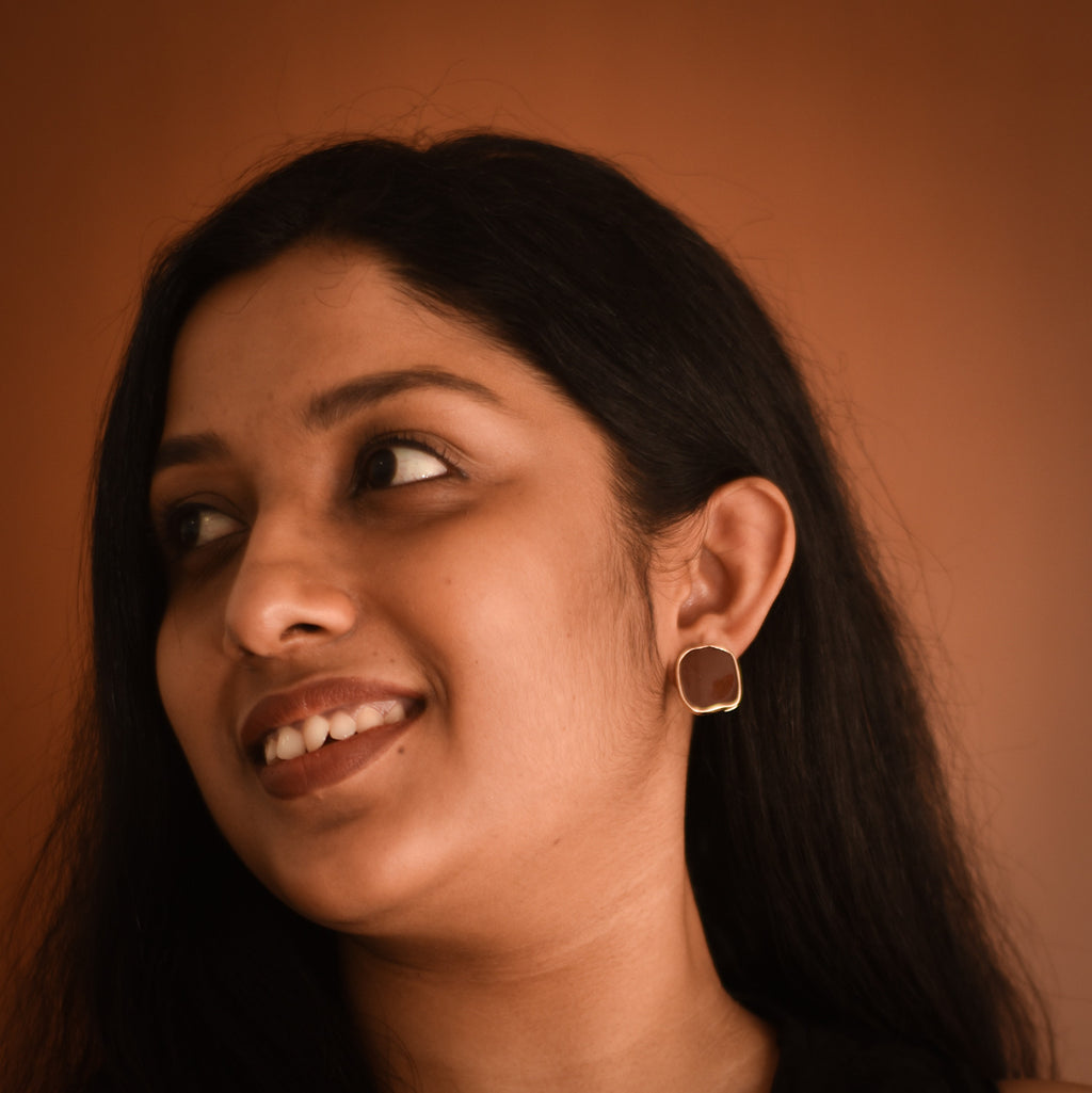 Belle Brown Stud Earrings