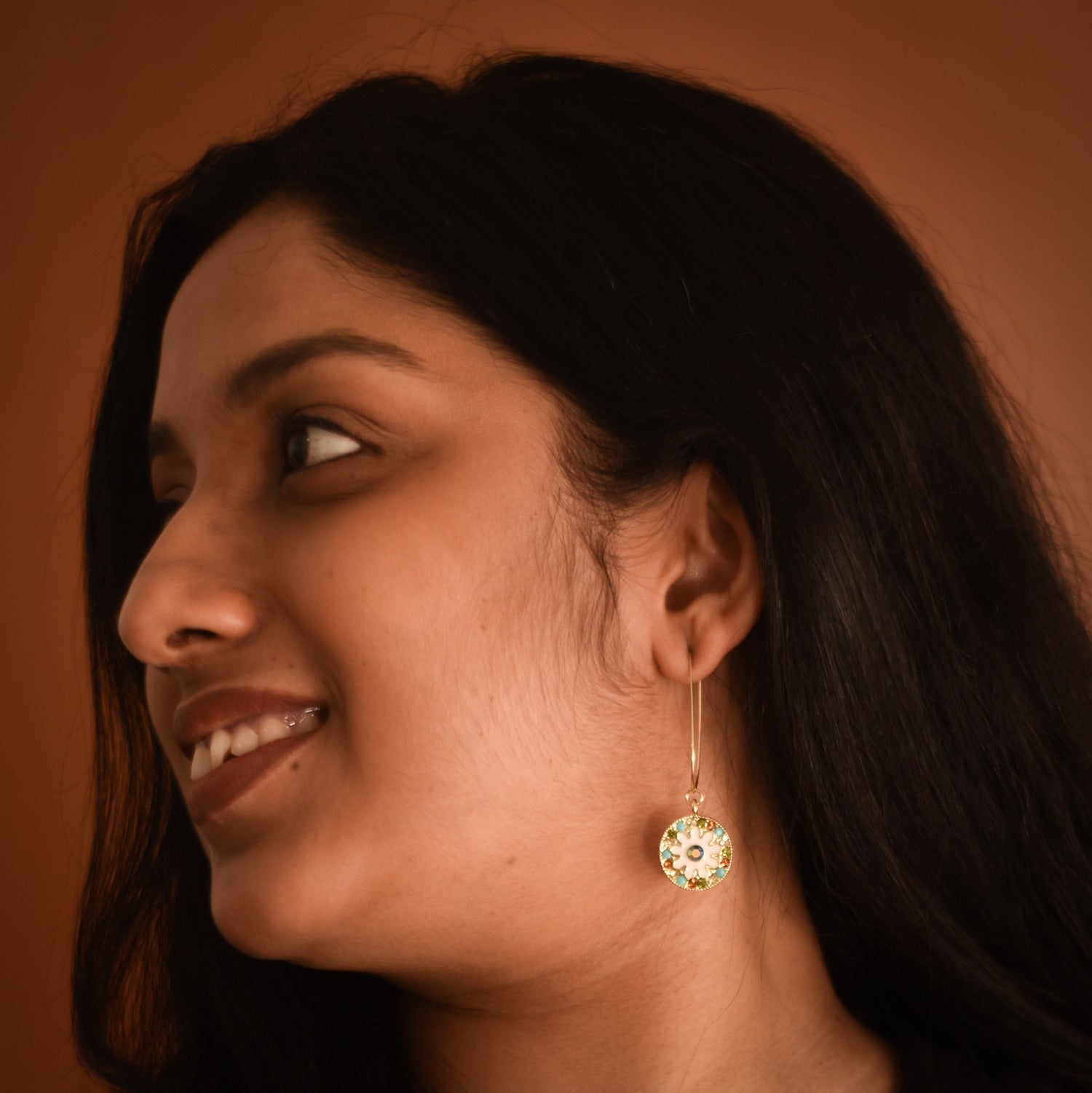 Magnolia Aura Charm Drop Earrings