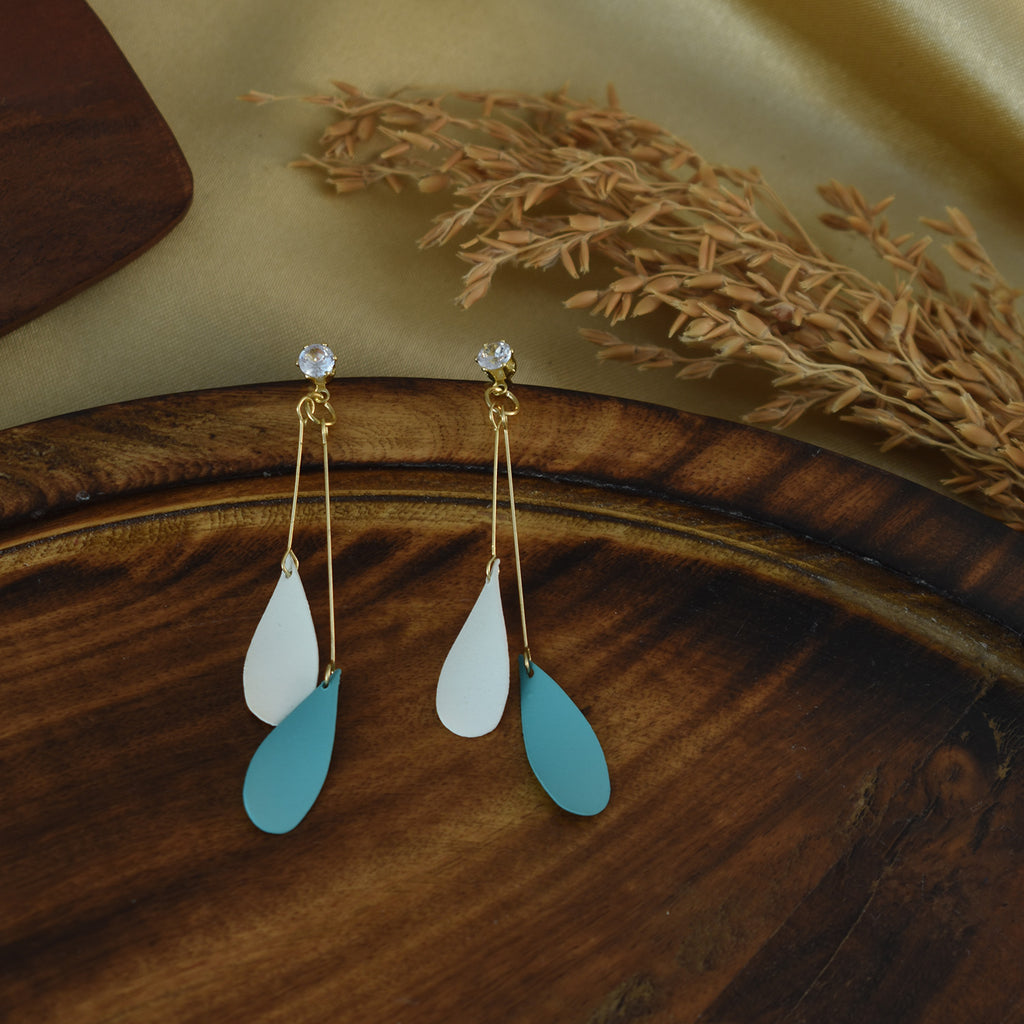 Narmada Teardrop Duo Drop Earrings