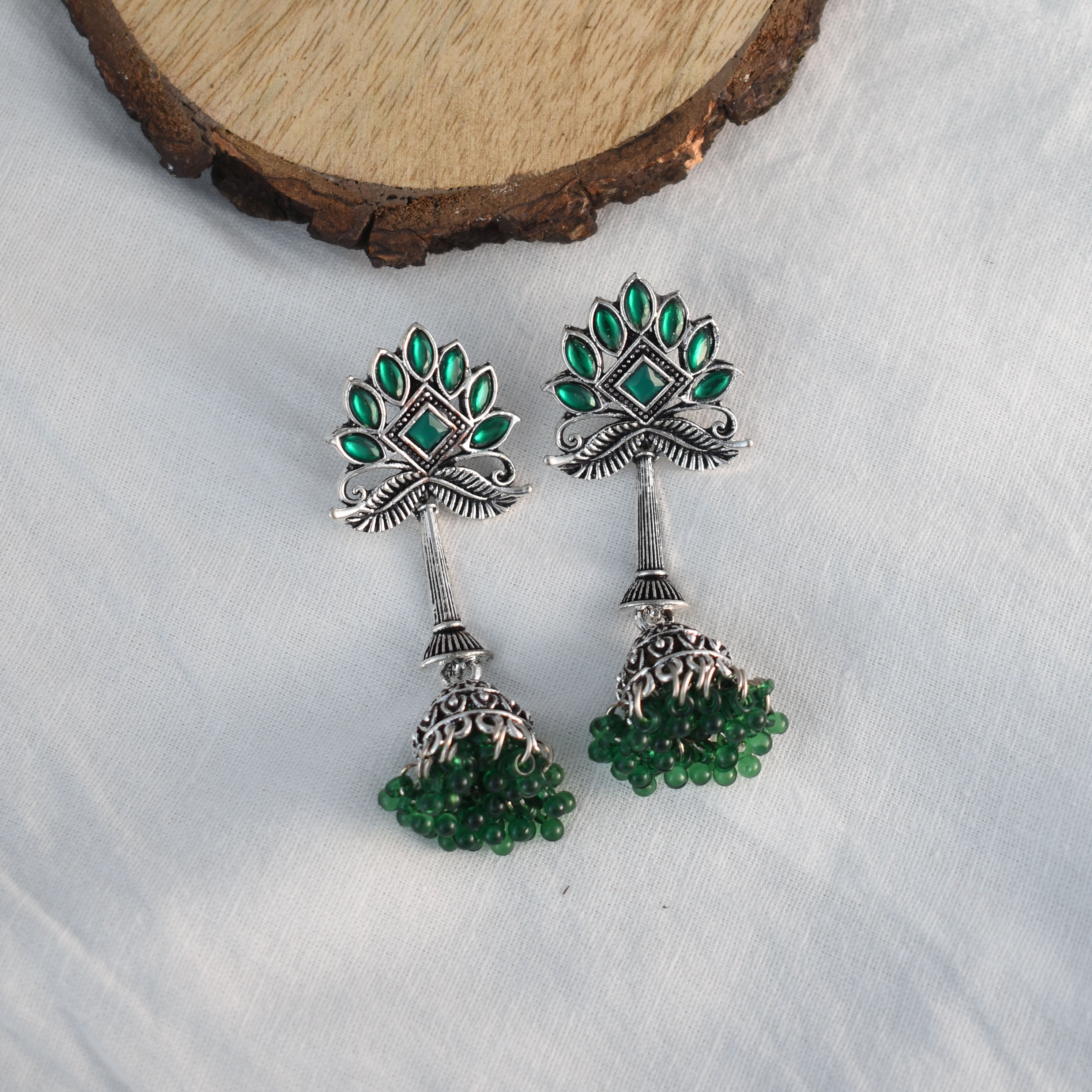 Parnika Green Earrings
