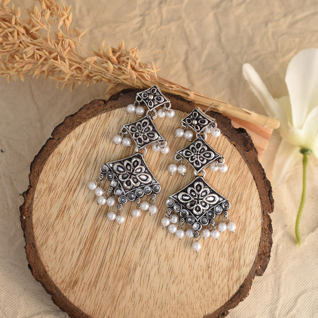 Indira Oxidised Earrings