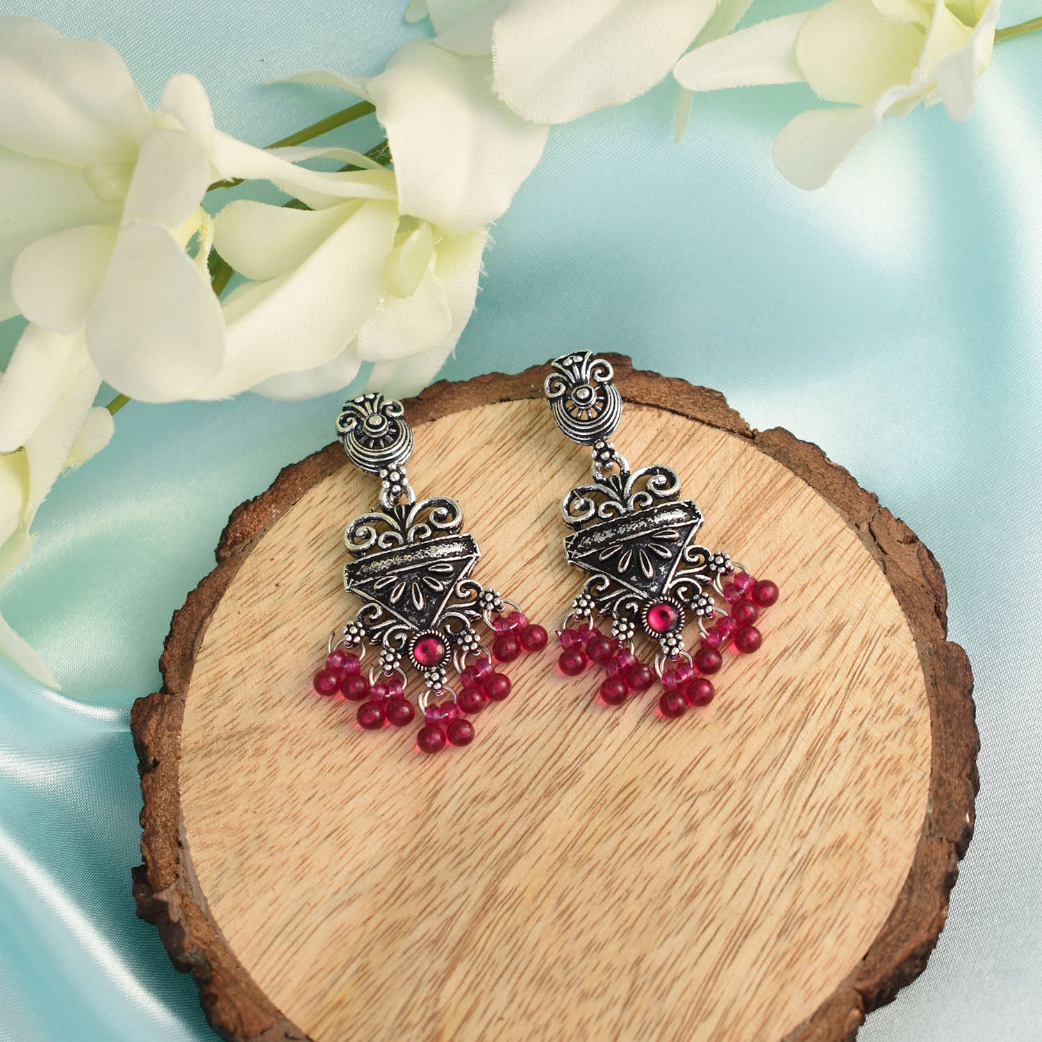 Anuradha Ruby Drop Earrings