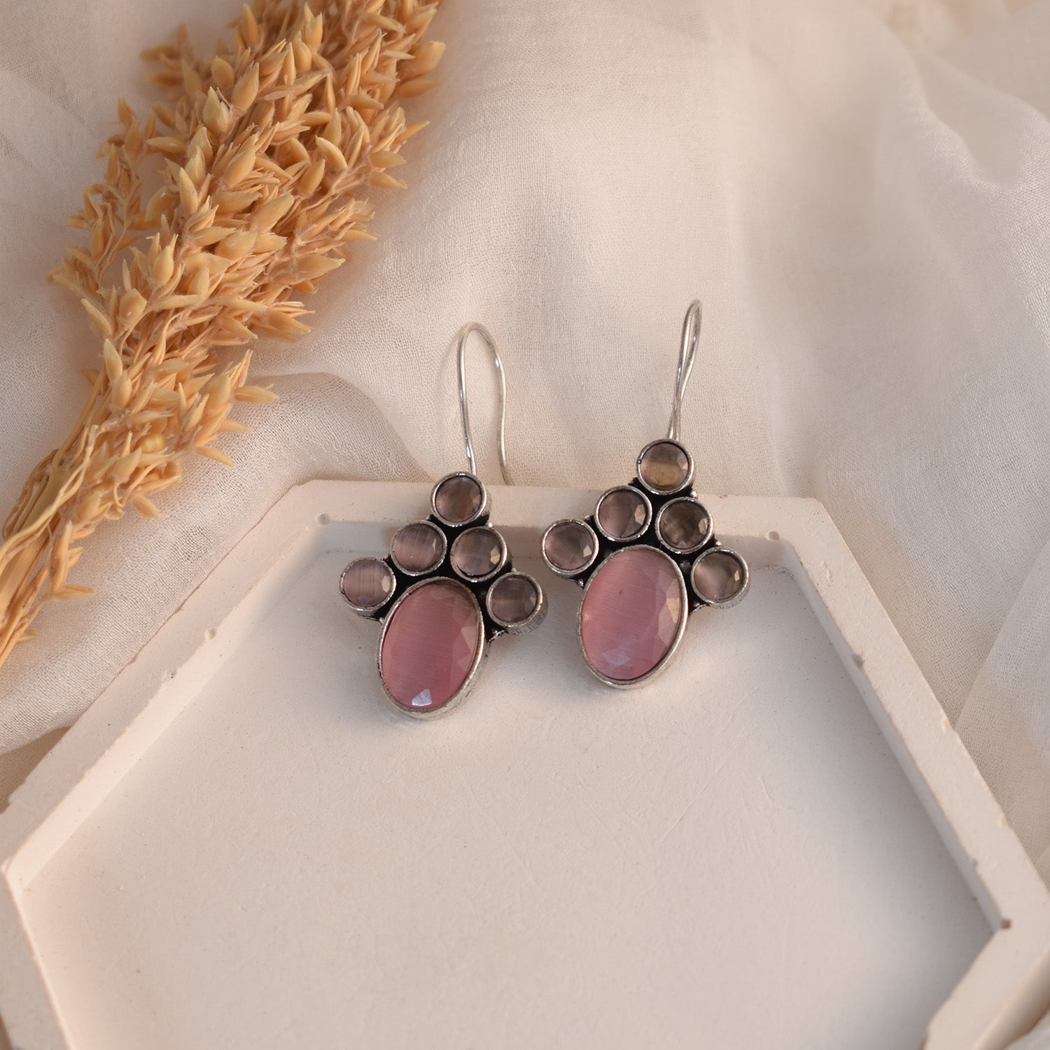 Ahalya Pink Earrings