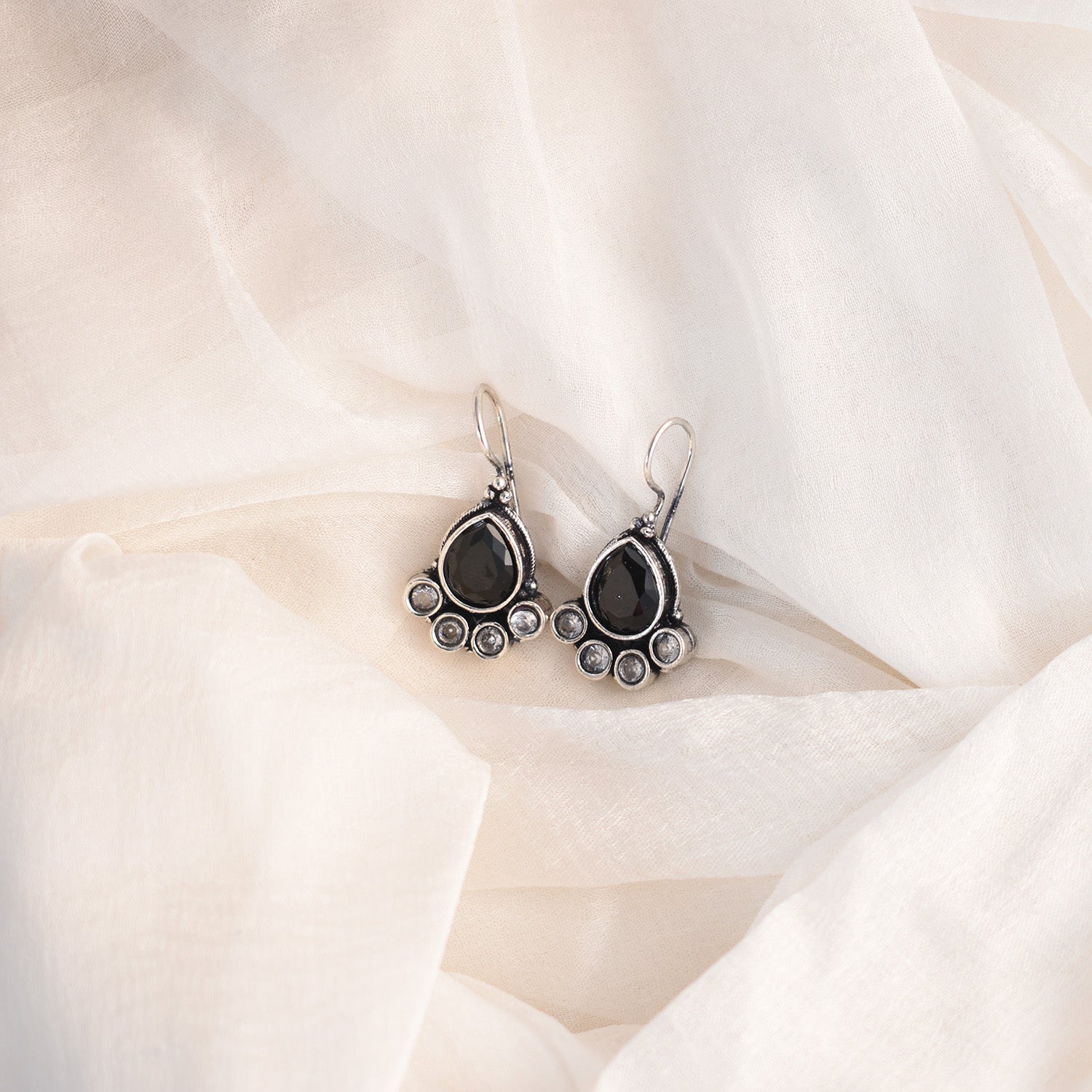 Yashika Teardrop Oxidised Earrings