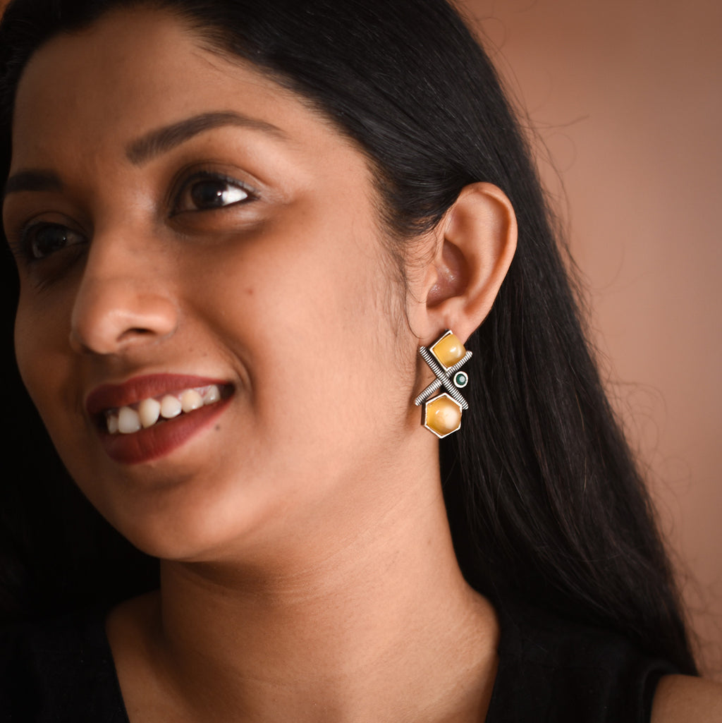 Leisha Oxidised Earrings