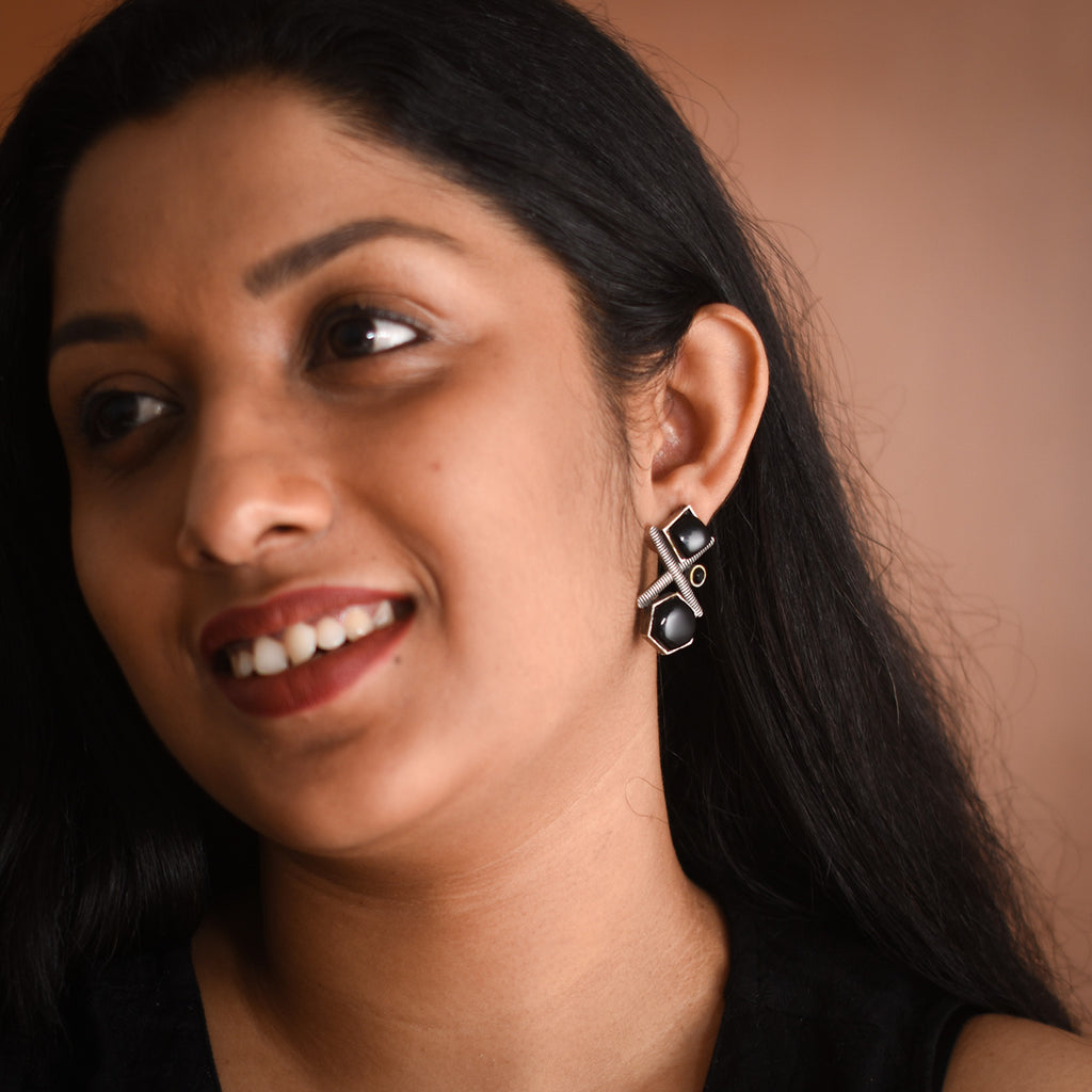 Sanika Oxidised Earrings