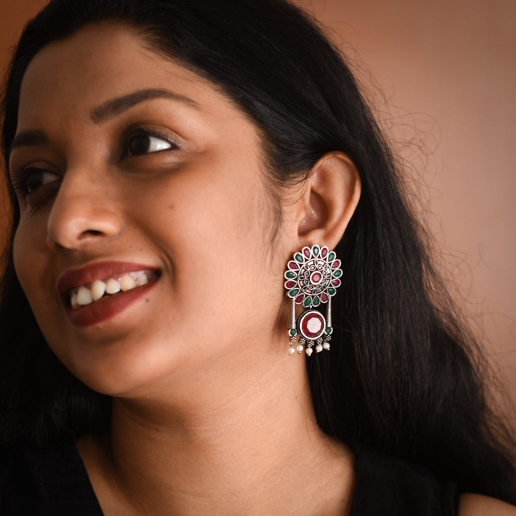 Diara Oxidised Earrings