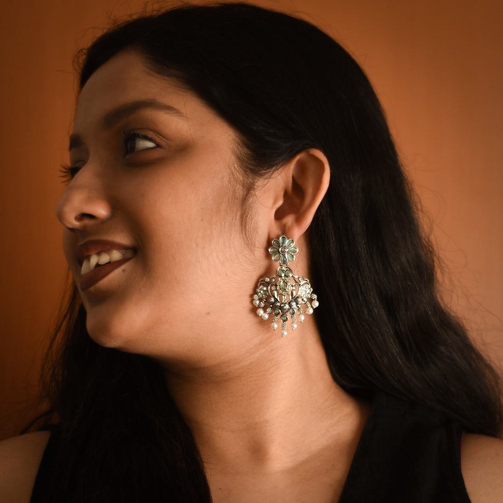 Padmika Green Earrings