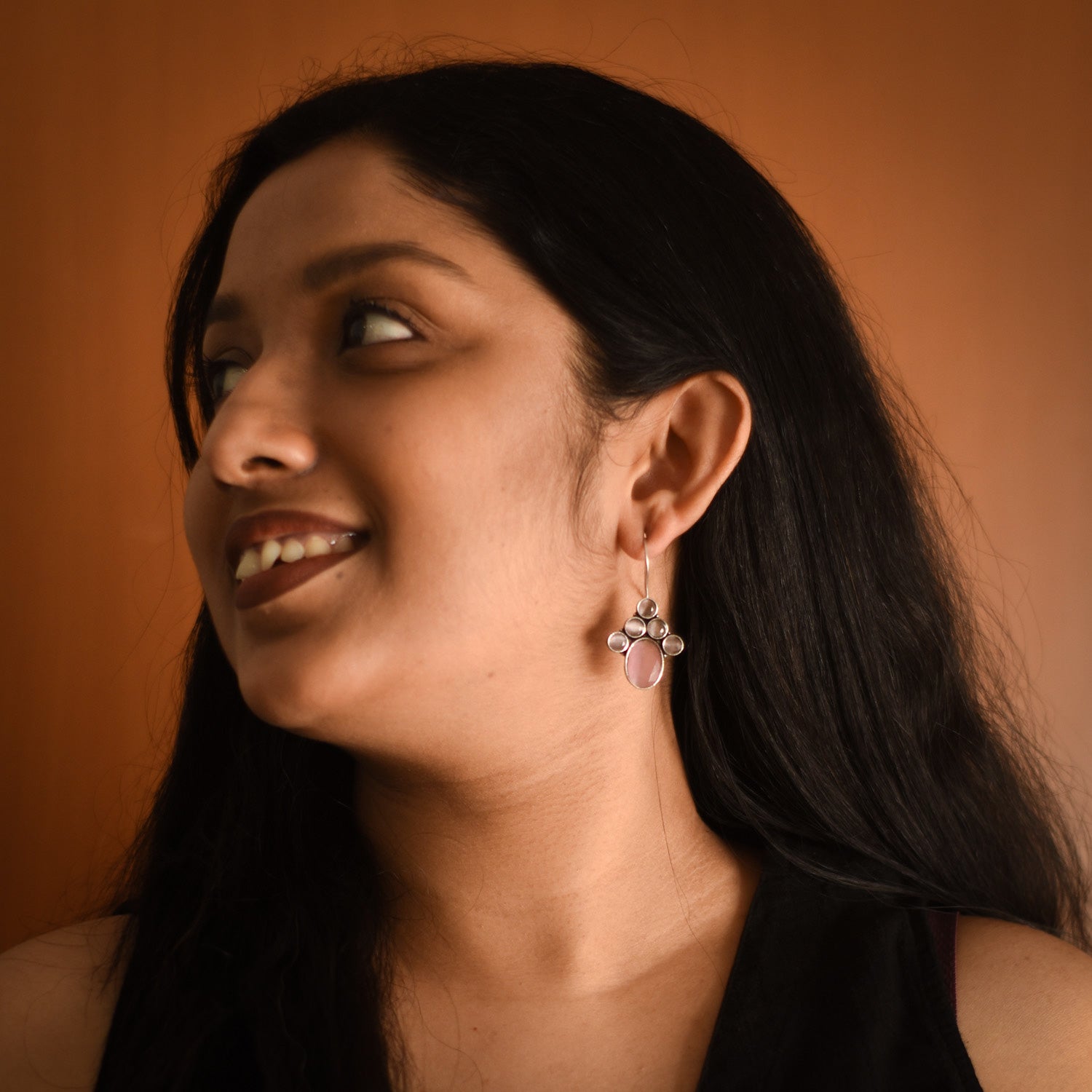 Ahalya Pink Earrings