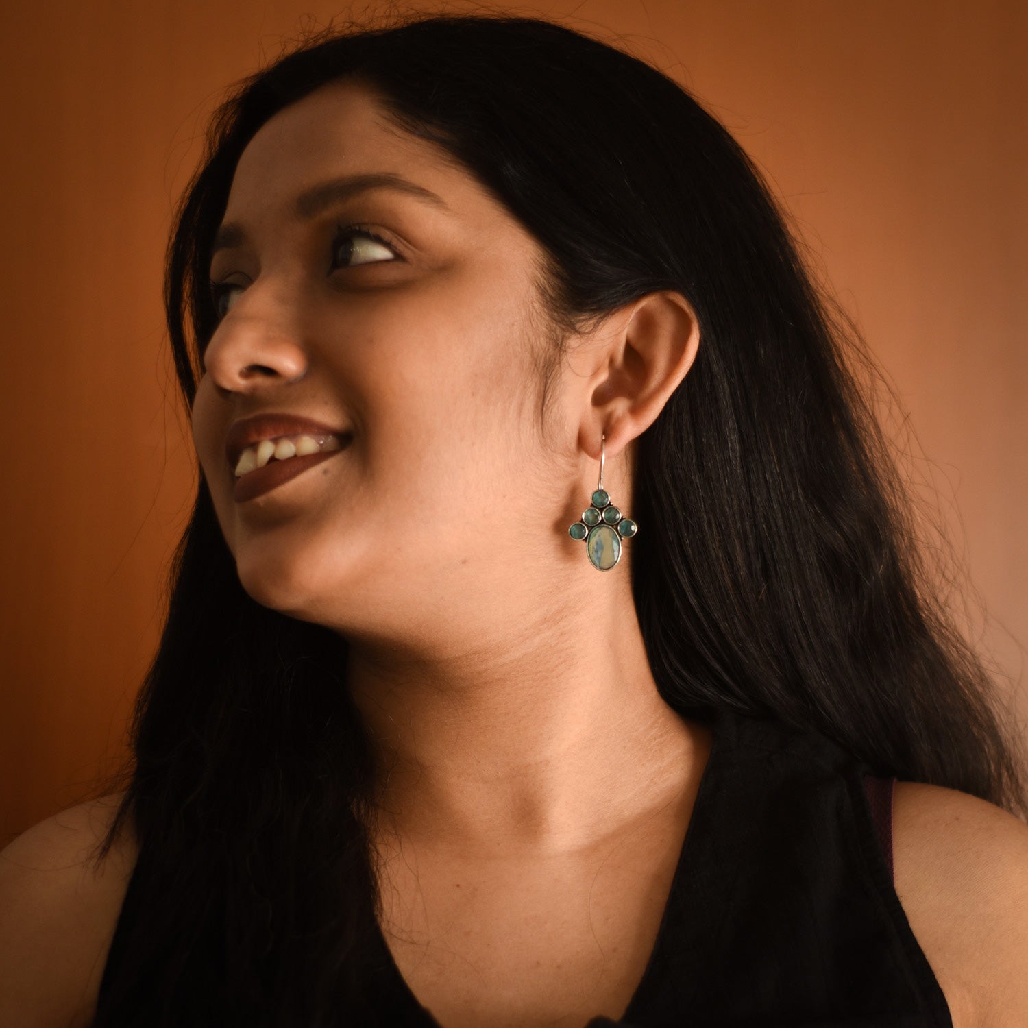 Ahalya Blue Earrings