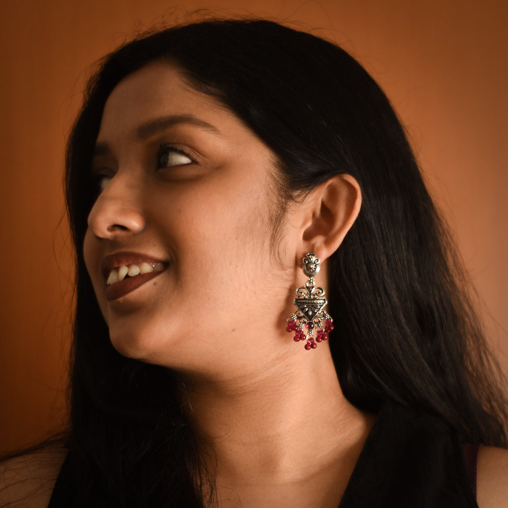 Anuradha Ruby Drop Earrings