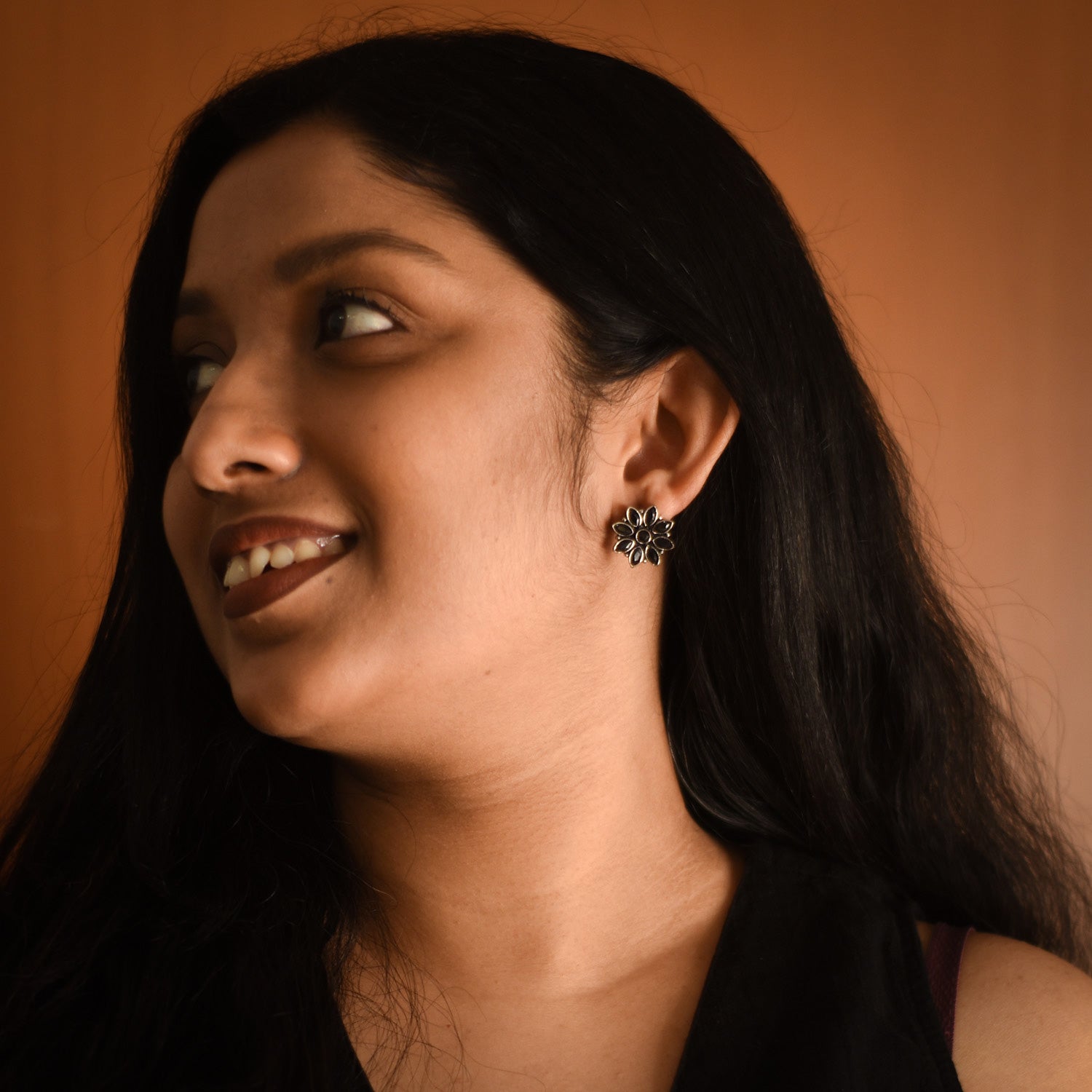 Sharmila Black Stud Earrings