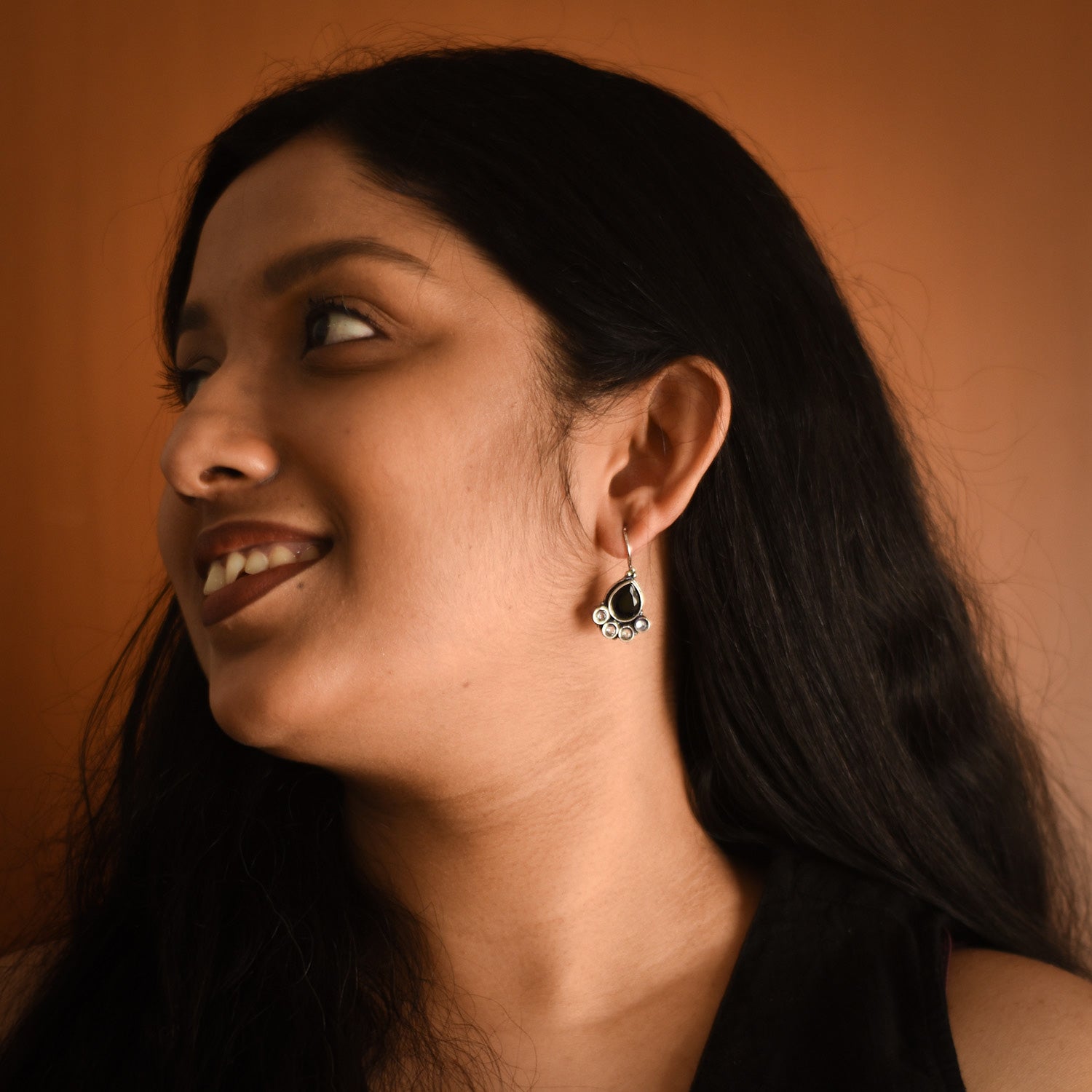 Yashika Teardrop Oxidised Earrings