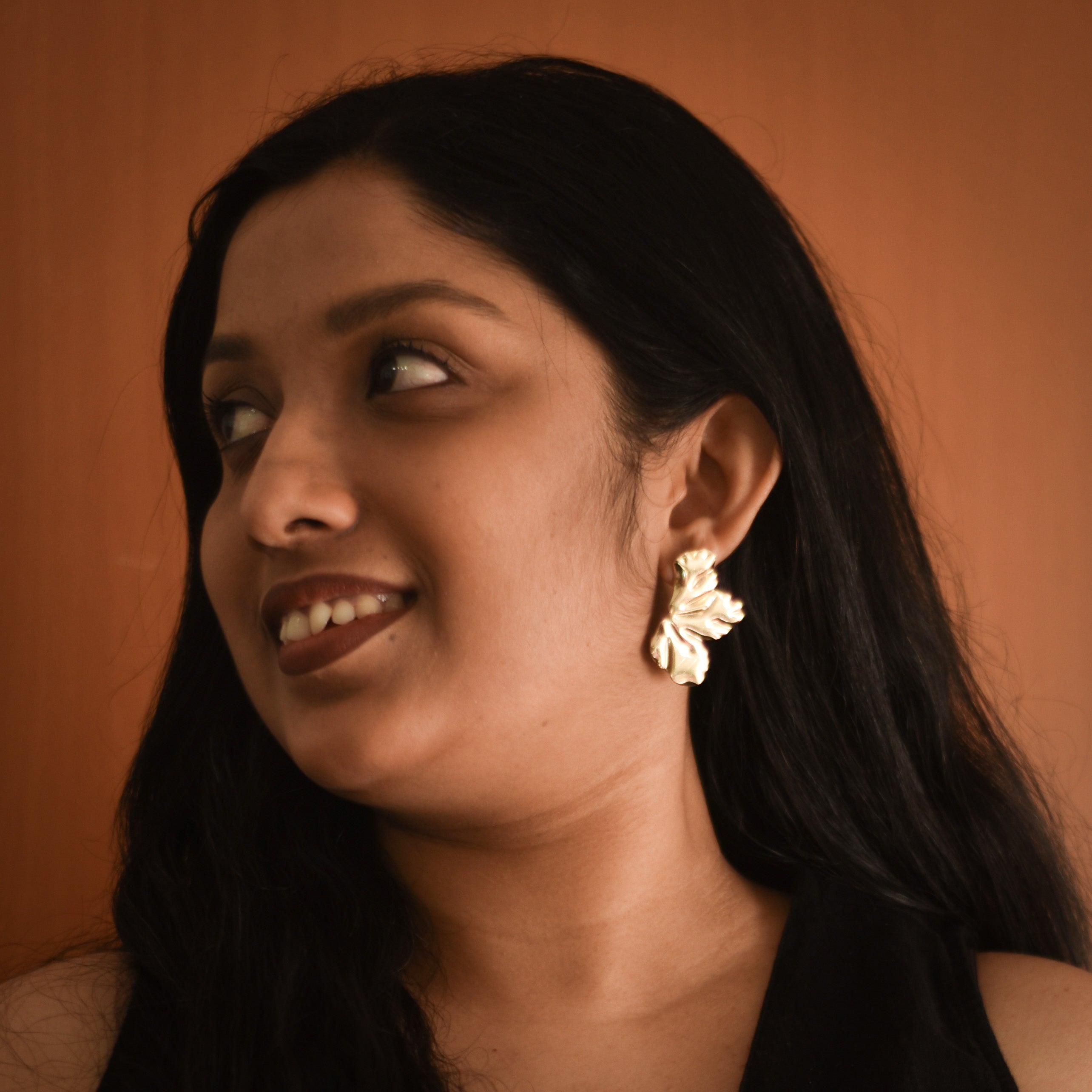 Lettie Gold Leaf Studs