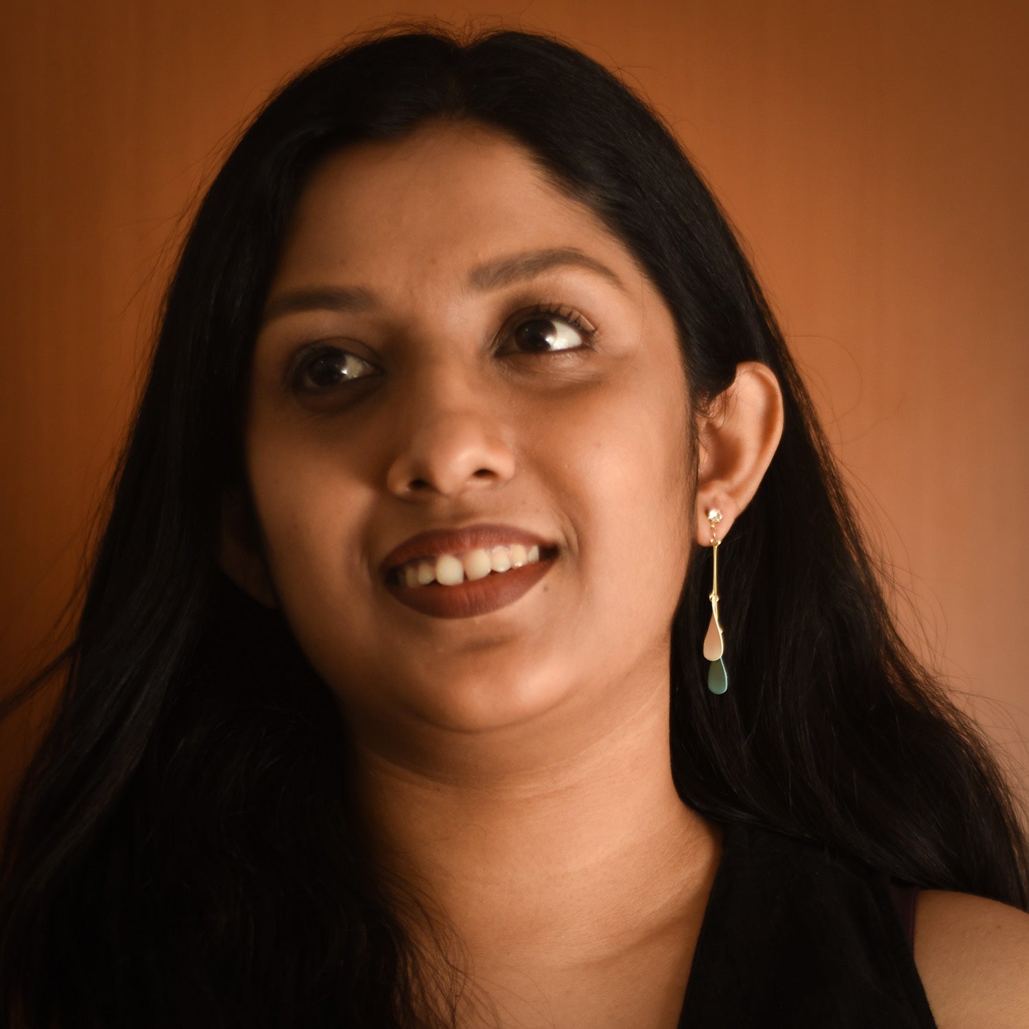 Narmada Teardrop Duo Drop Earrings