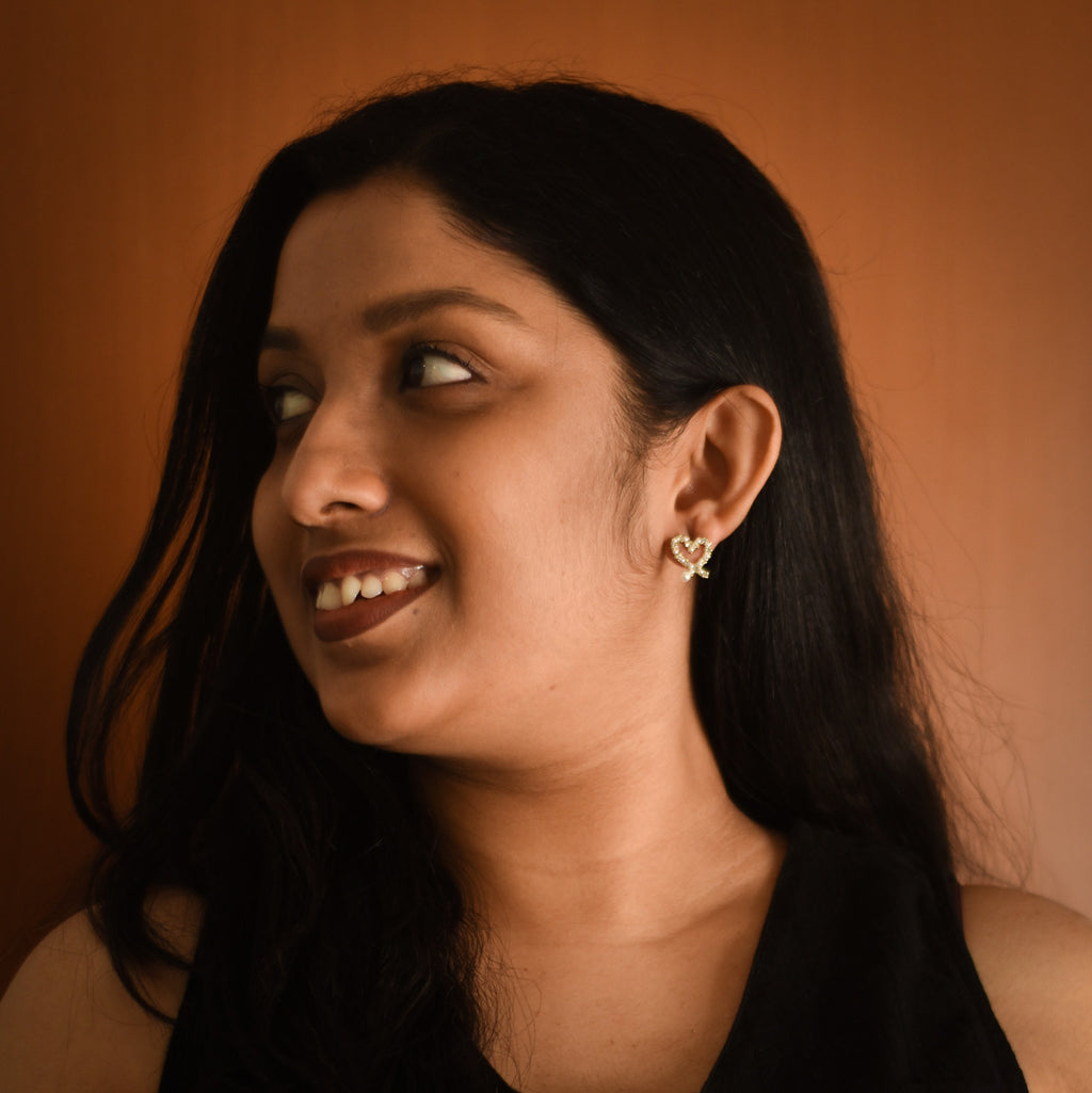 Mehar Pearl Heart Stud Earrings
