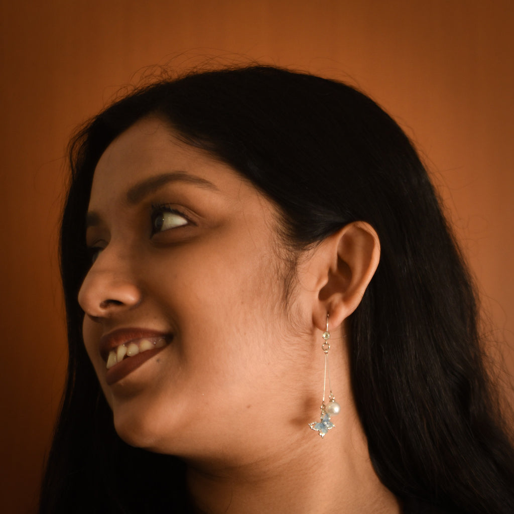 Solana Butterfly Pearl Drop Earrings