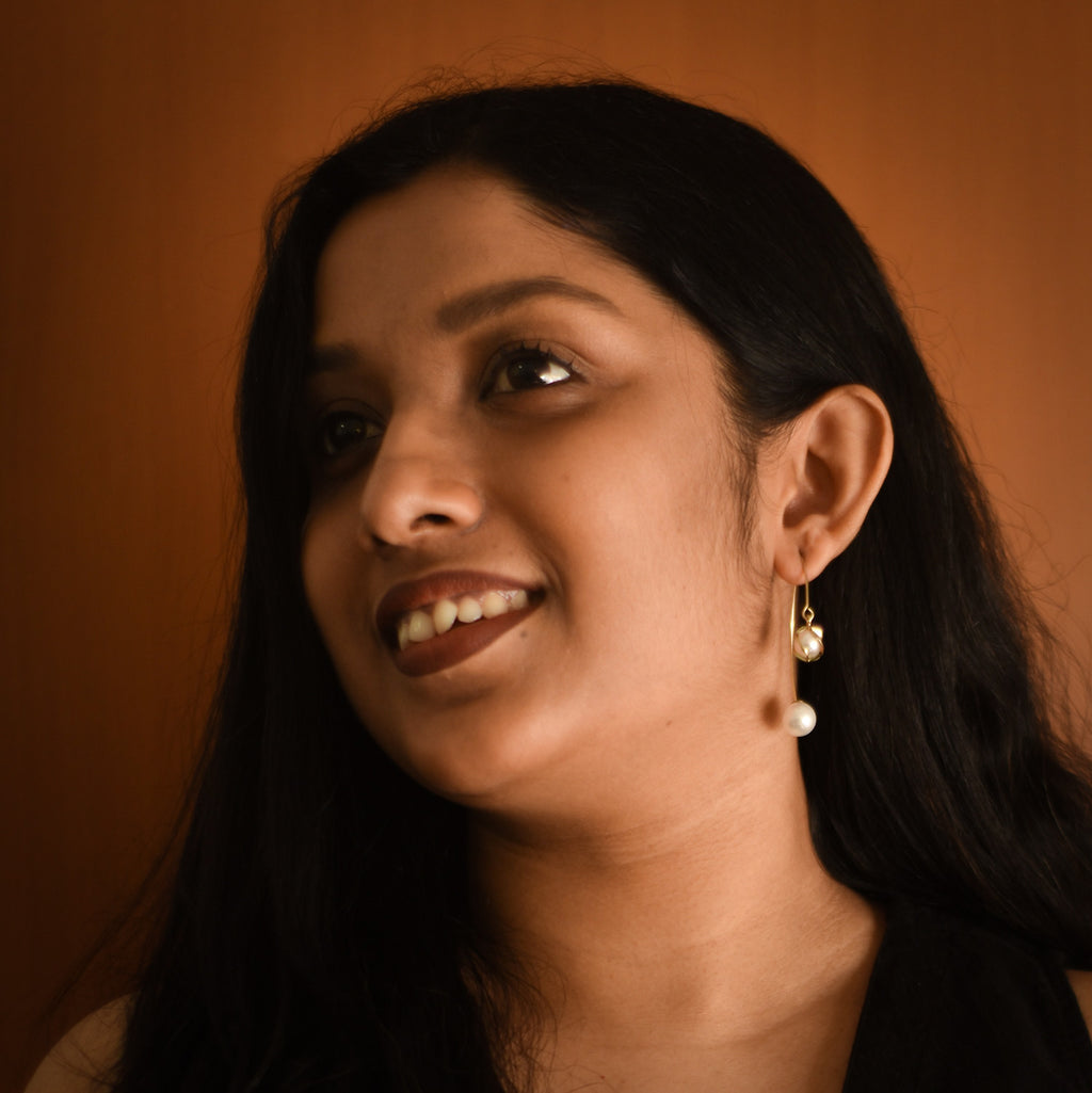 Sahara Pearl Arc Drop Earrings