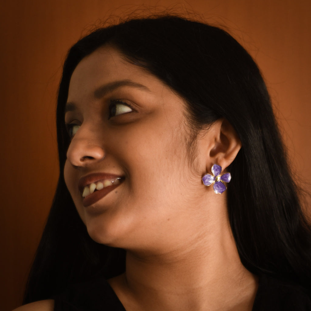 Lilac Bloom Stud Earrings