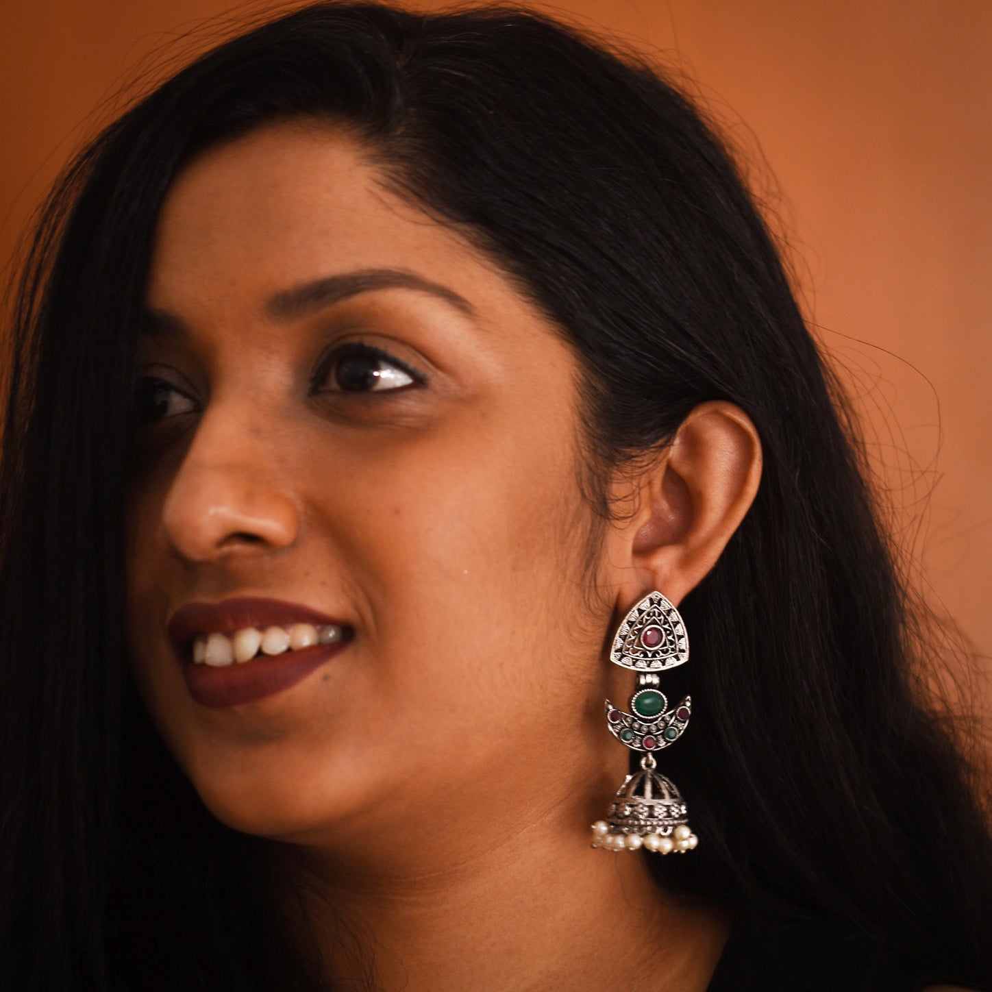 Rishika Oxidised Earrings