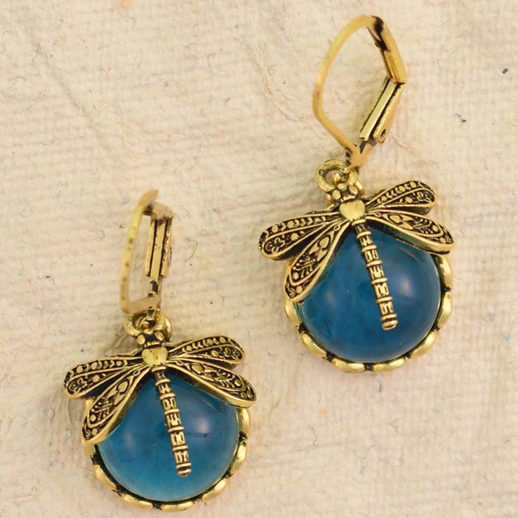Iris Dragonfly Charm Earrings