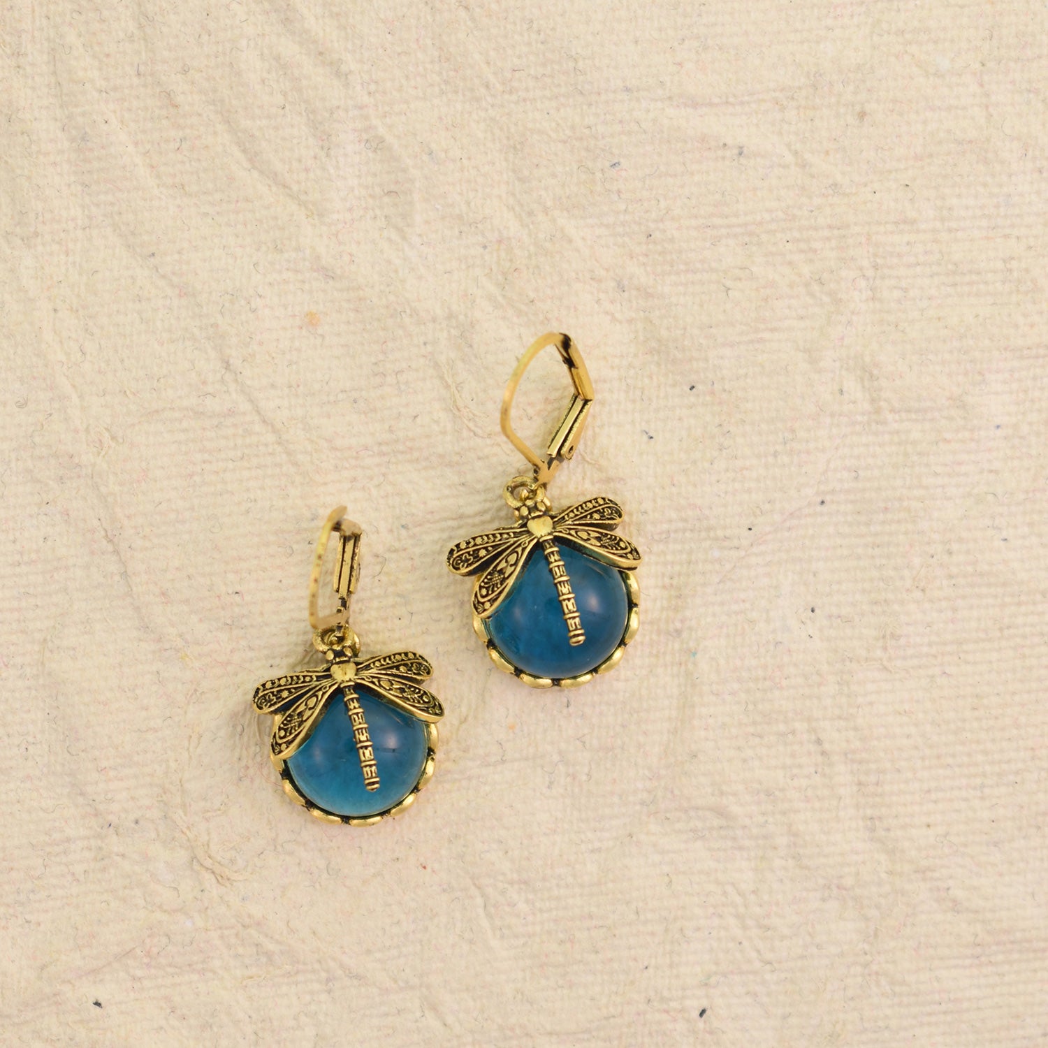 Iris Dragonfly Charm Earrings