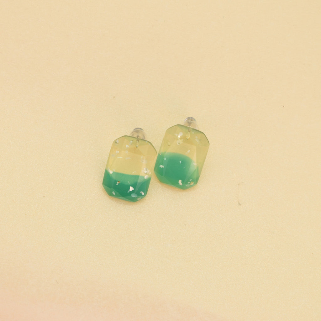 Verdant Glow Geometric Studs