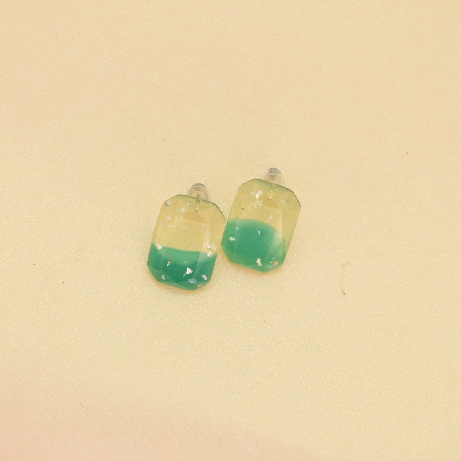 Verdant Glow Geometric Studs