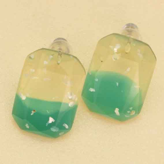 Verdant Glow Geometric Studs