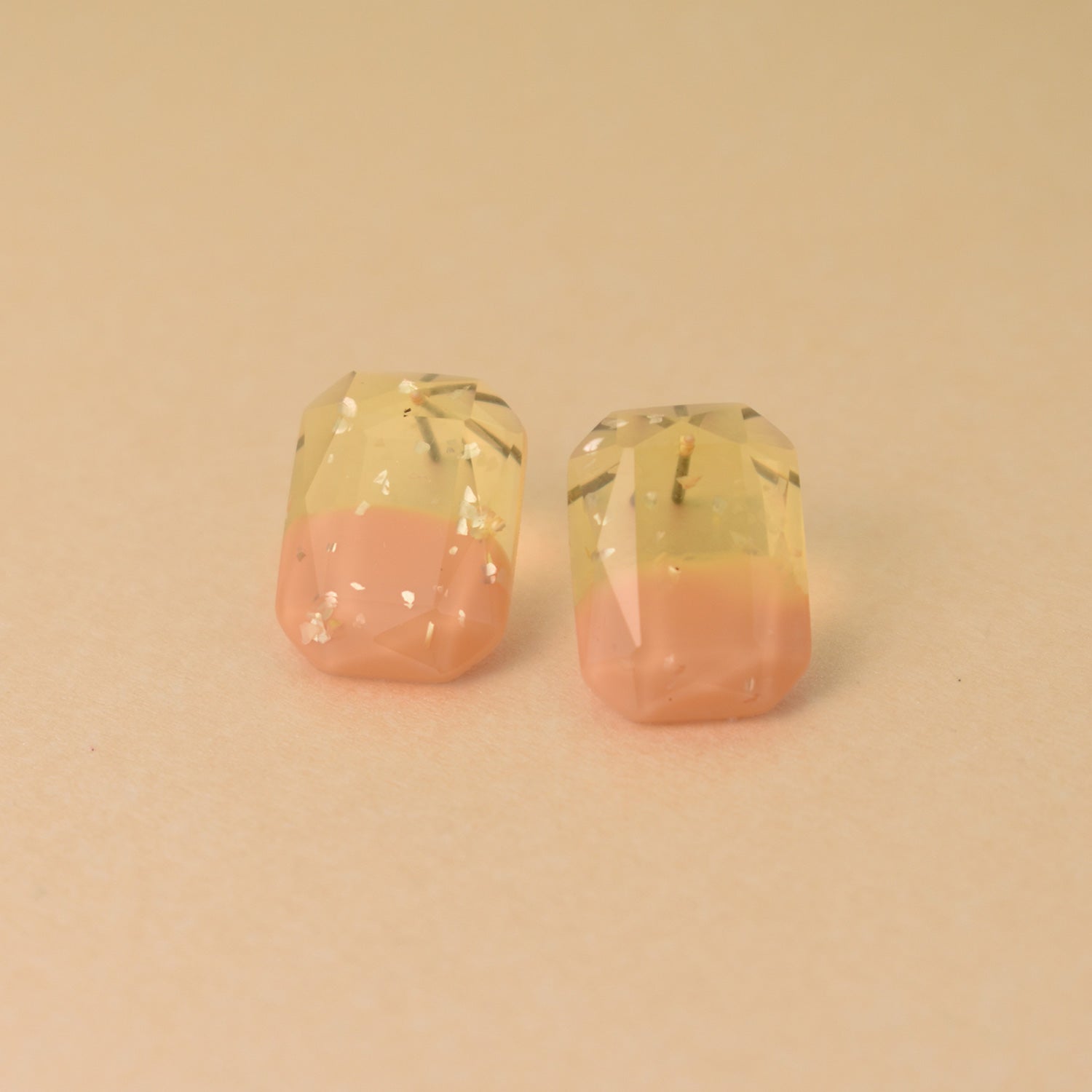 Lumi Peach & Lime Crystal Stud Earrings